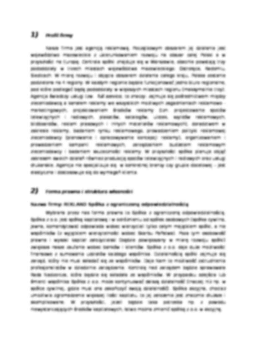 Projekt systemu zarządzania agencji reklamowej - strona 2