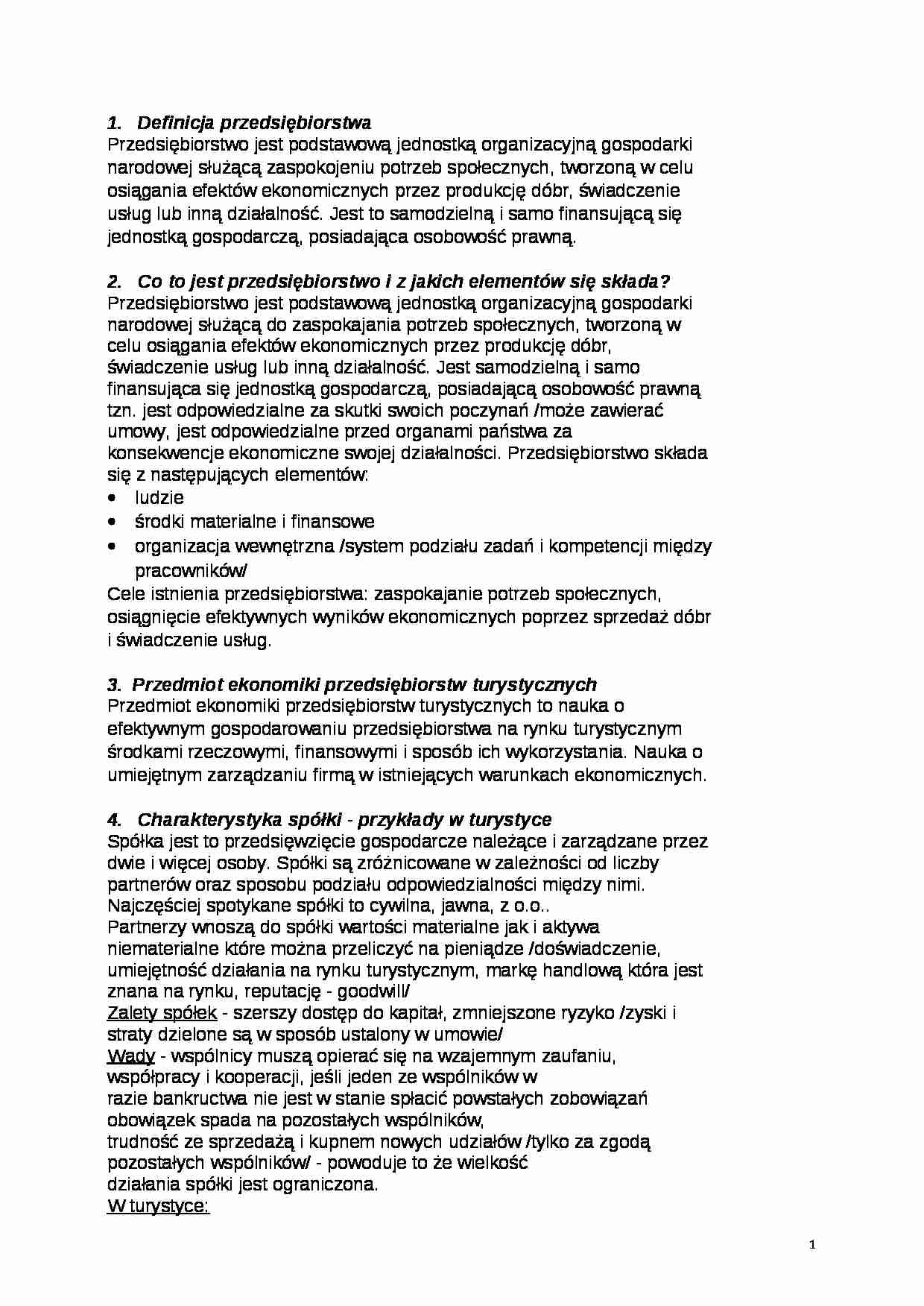 Przedsiębiorstwo - definicja i zasady działania - strona 1