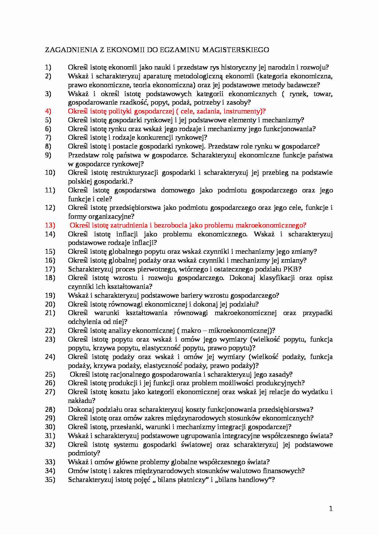Zagadnienia do egzaminu magisterskiego - strona 1
