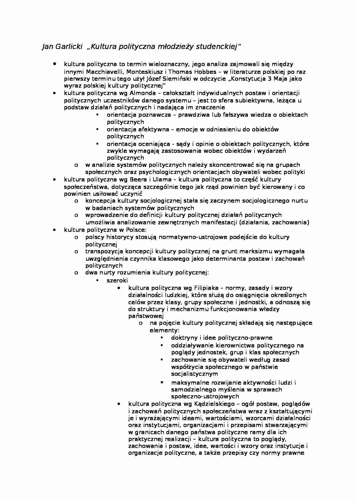 Garlicki - kultura polityczna - strona 1