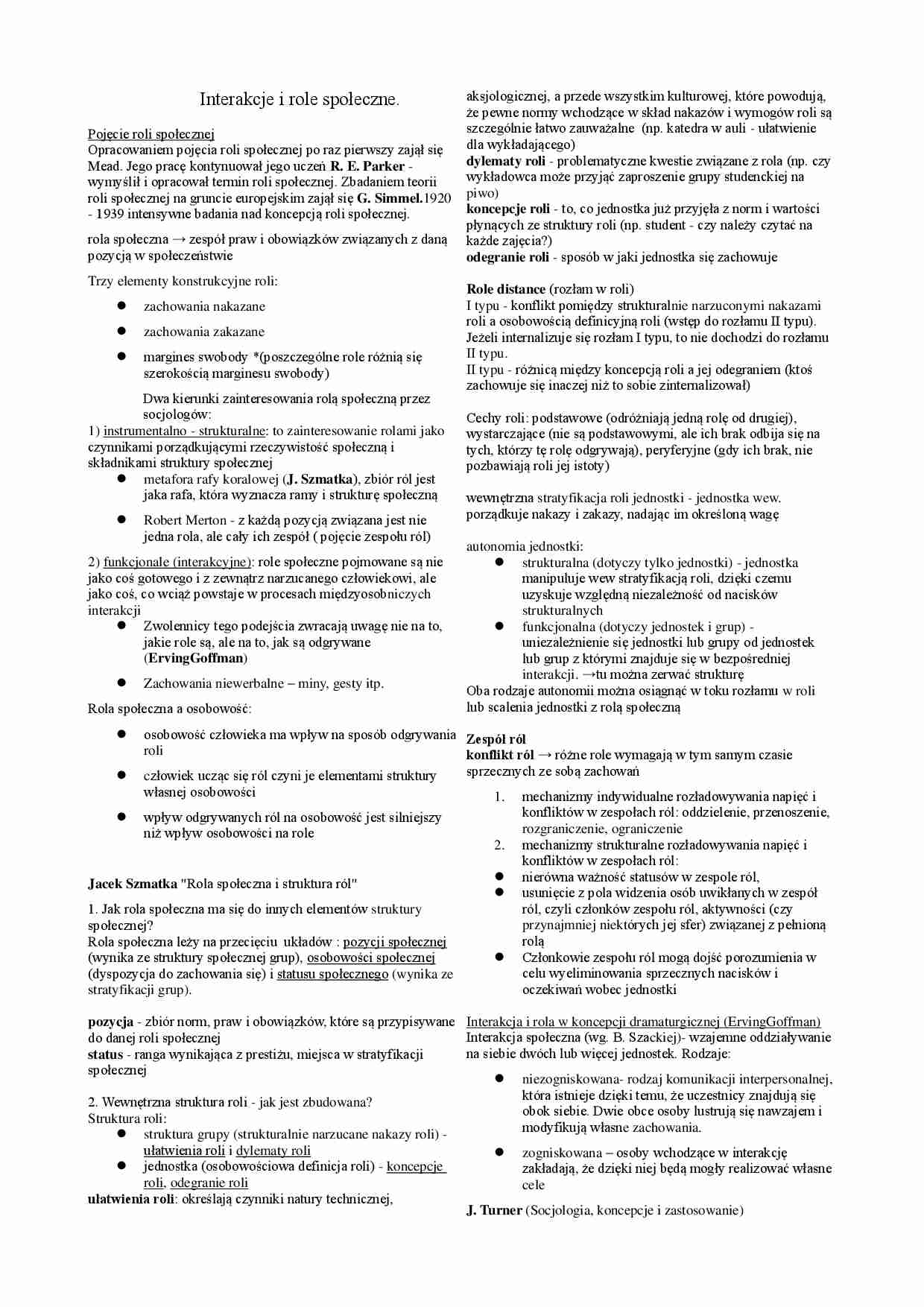 Interakcje i role społeczne - strona 1