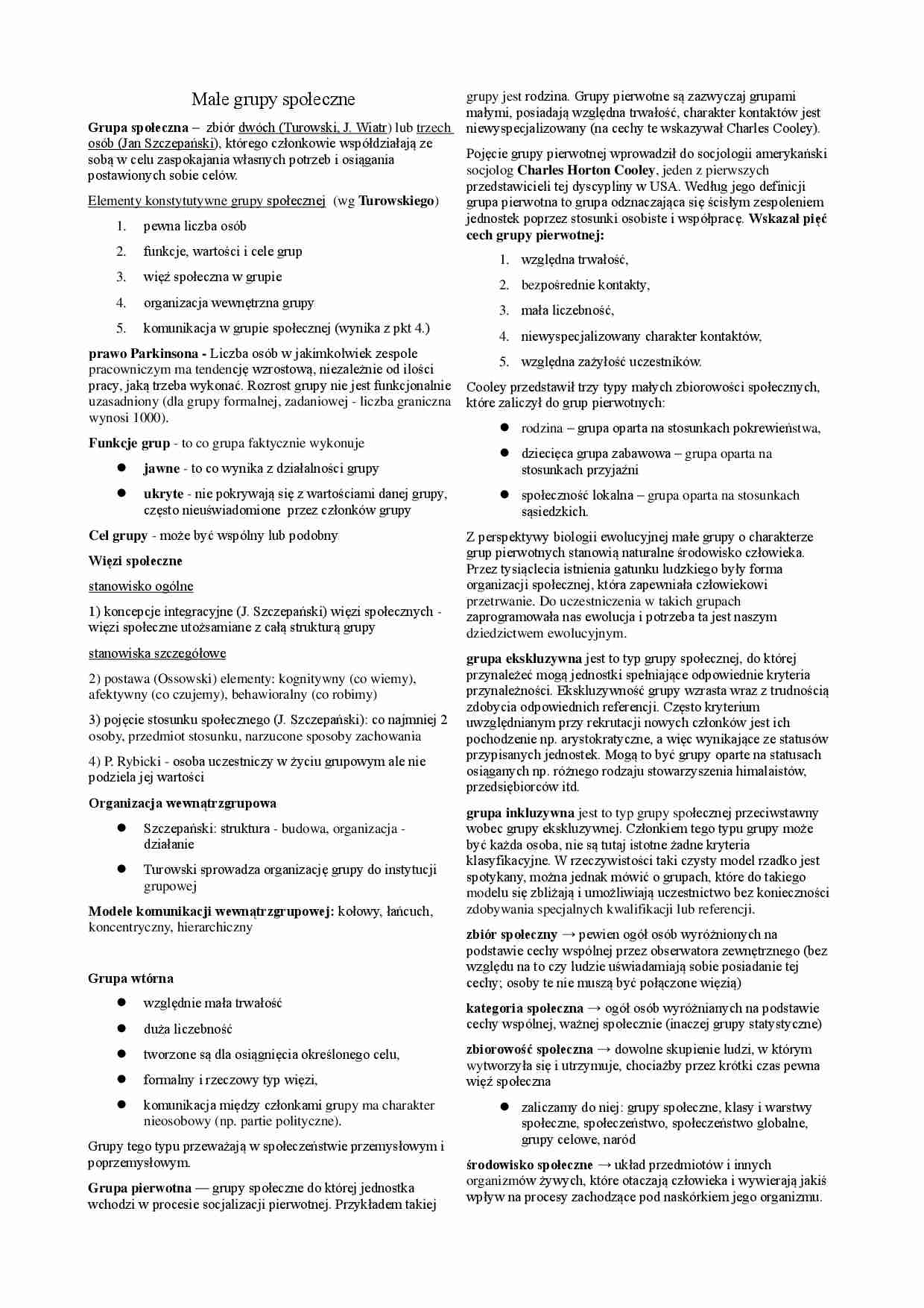 Małe grupy społeczne - strona 1