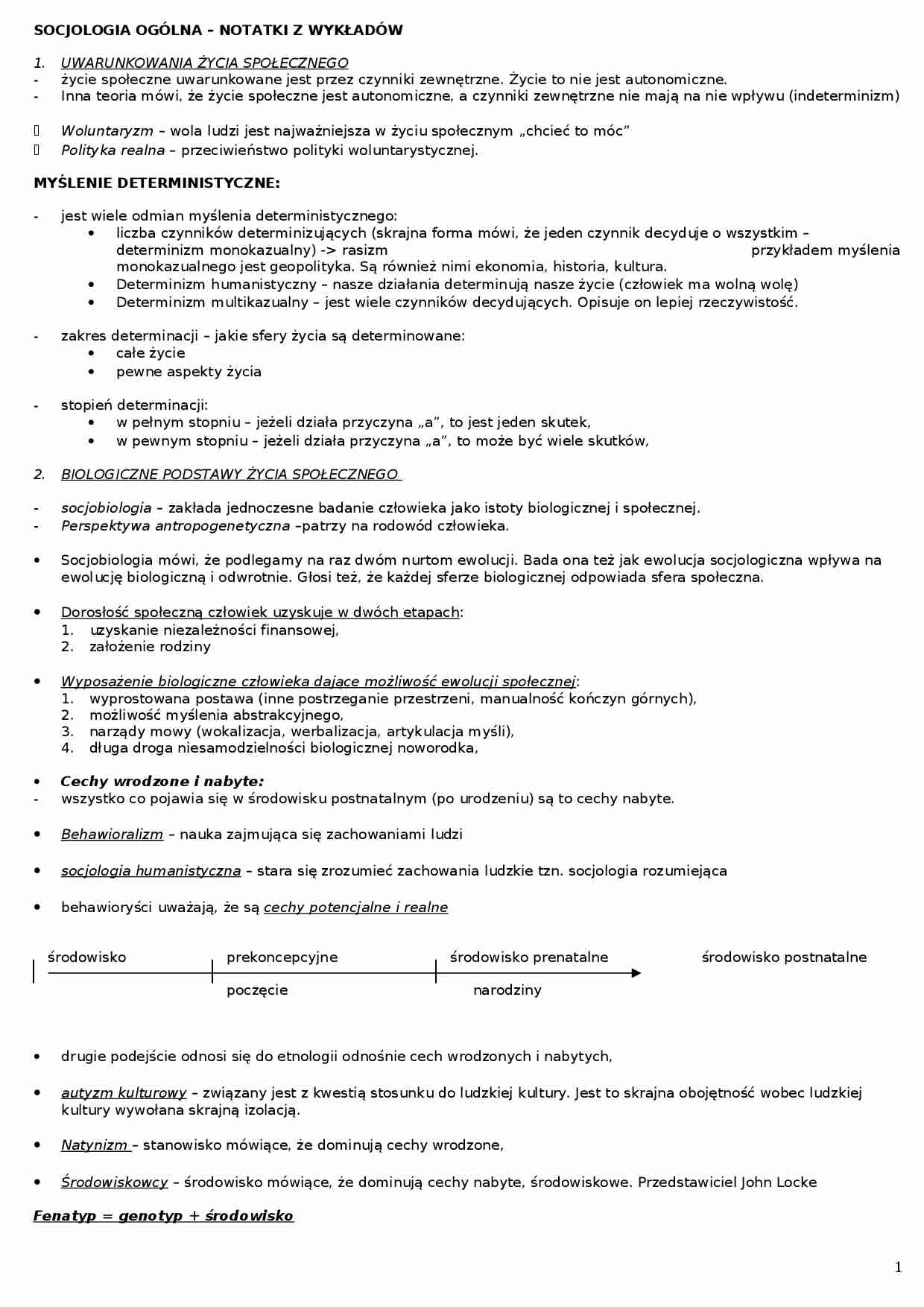 Socjologia ogólna - wykład - strona 1