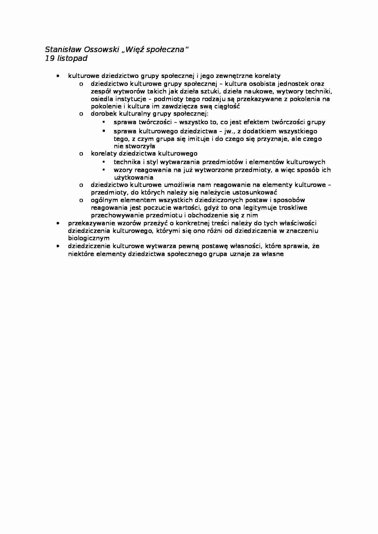  Stanisław Ossowski „Więź społeczna” - strona 1