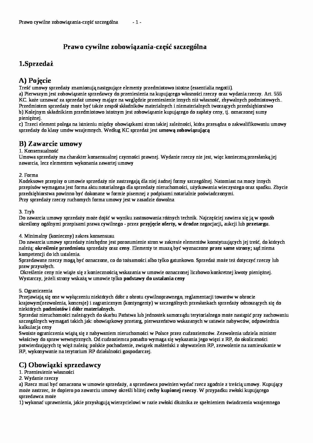 Prawo cywilne zobowiązania - strona 1