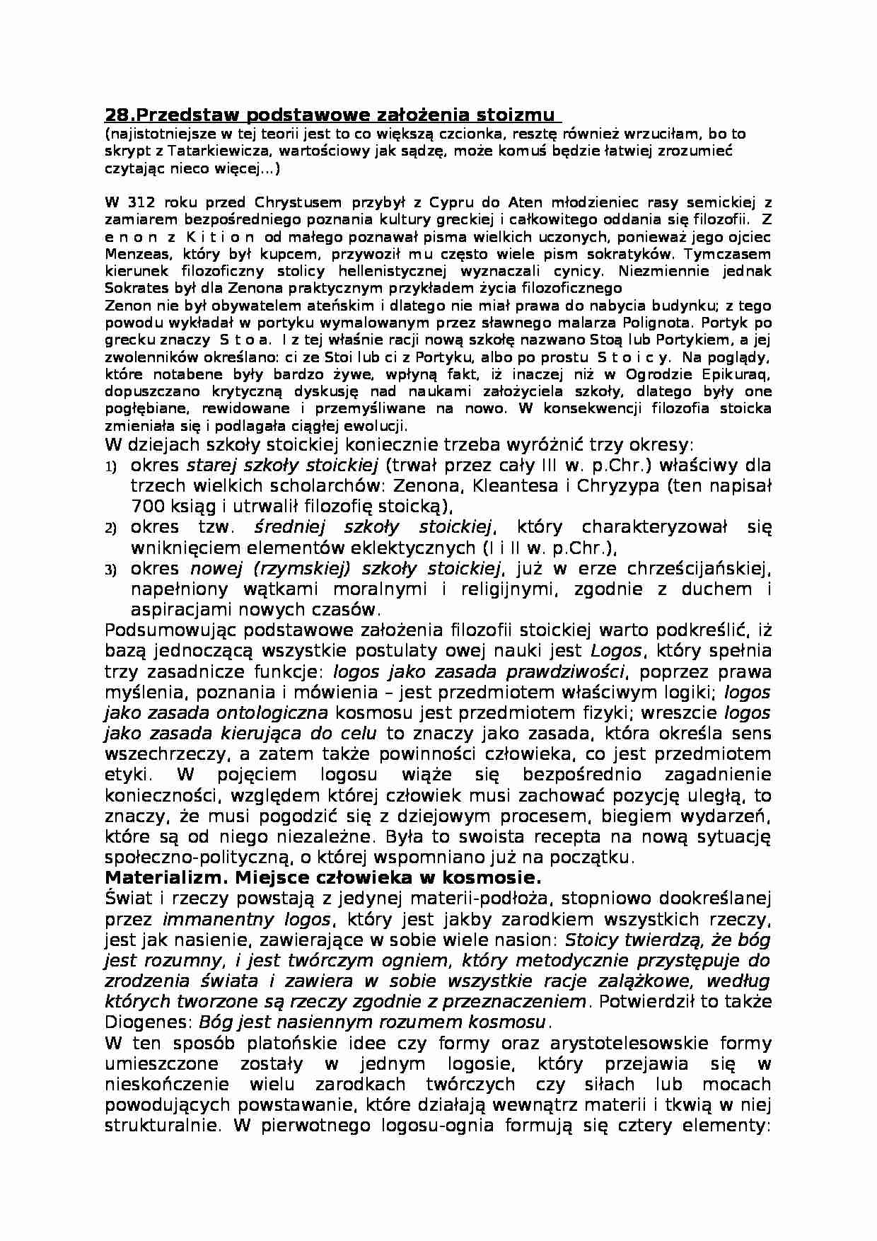 Podstawowe założenia stoizm - strona 1