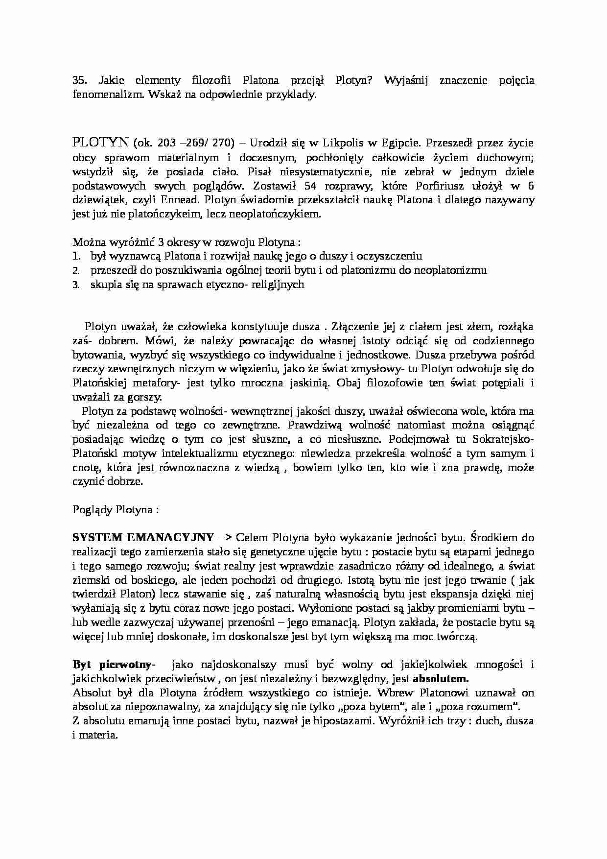 Elementy filozofii Plotyna - strona 1