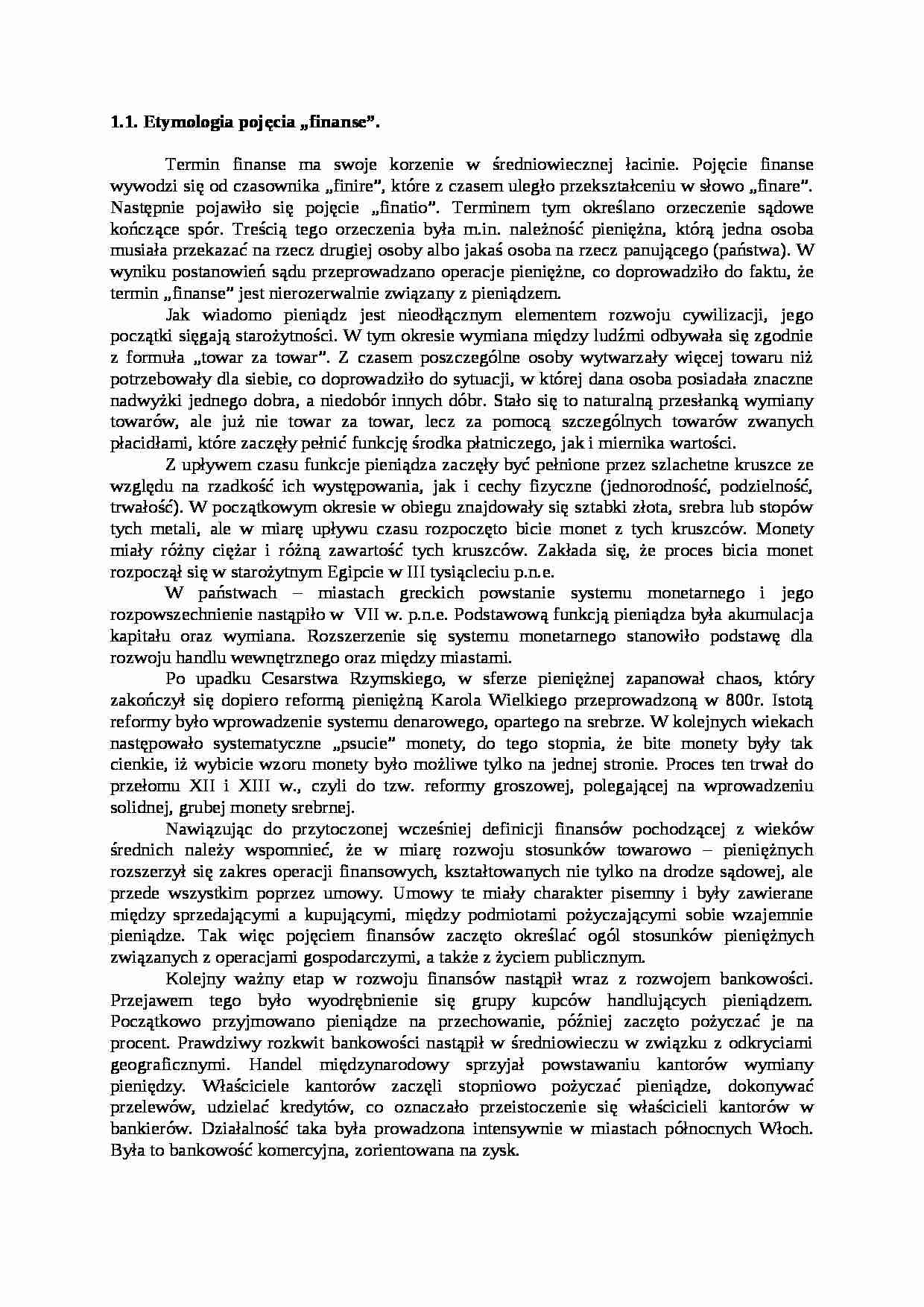 FINANSE opracowania SUM UEK - strona 1