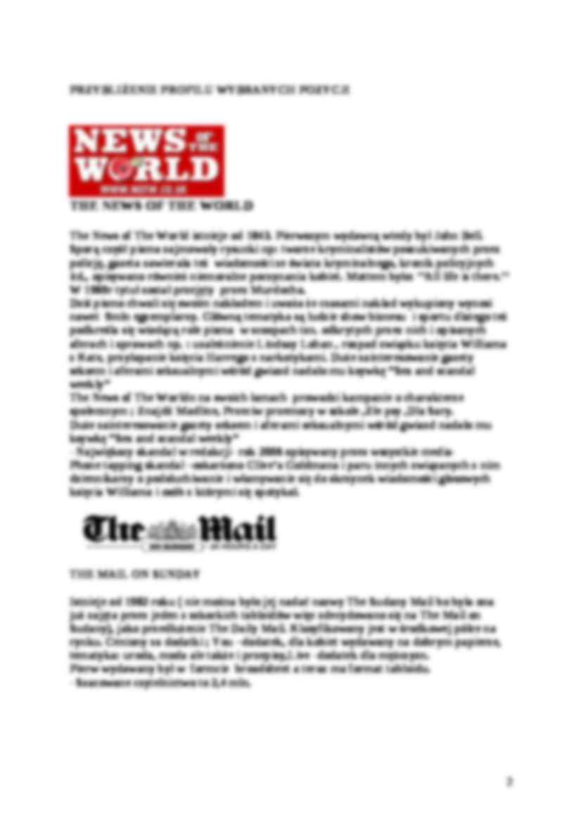 Prasa niedzielna w Wielkiej Brytanii - Systemy medialne - strona 2