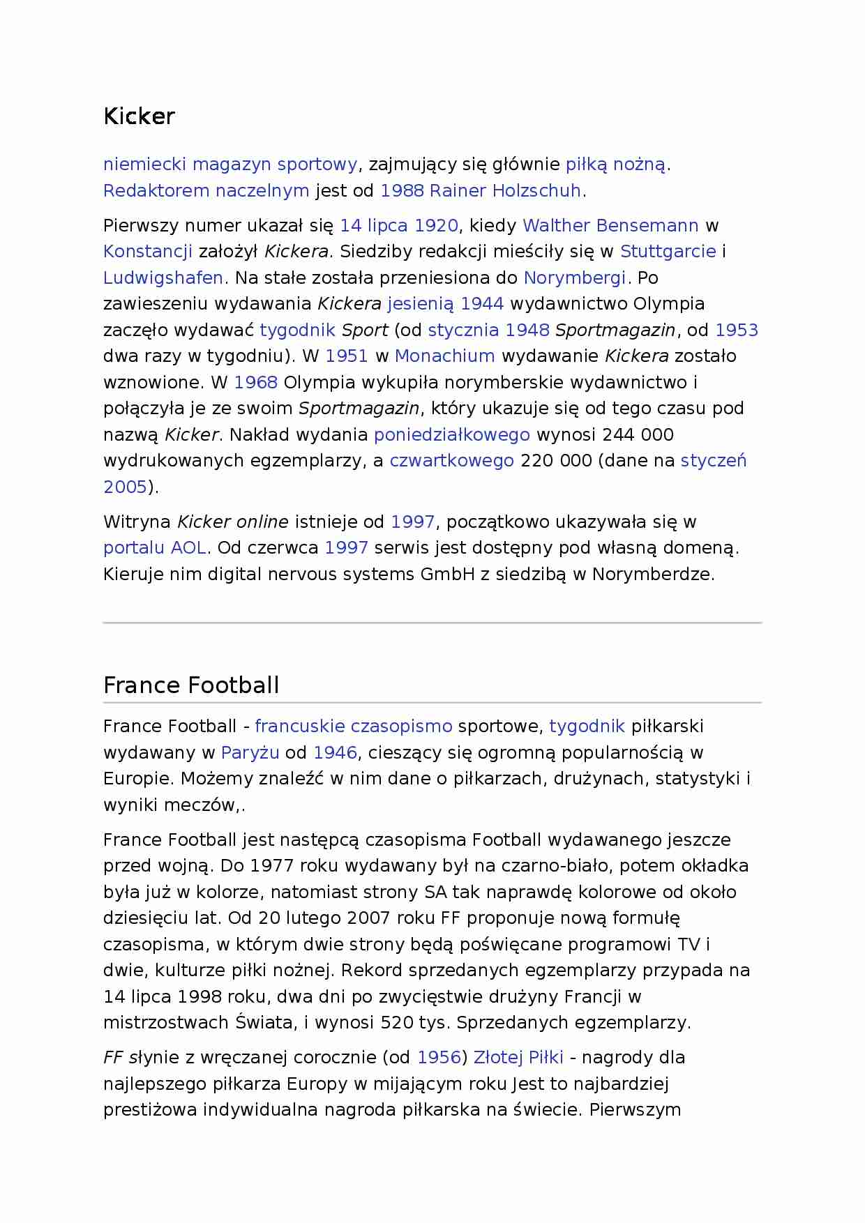 Prasa sportowa w Niemczech - strona 1