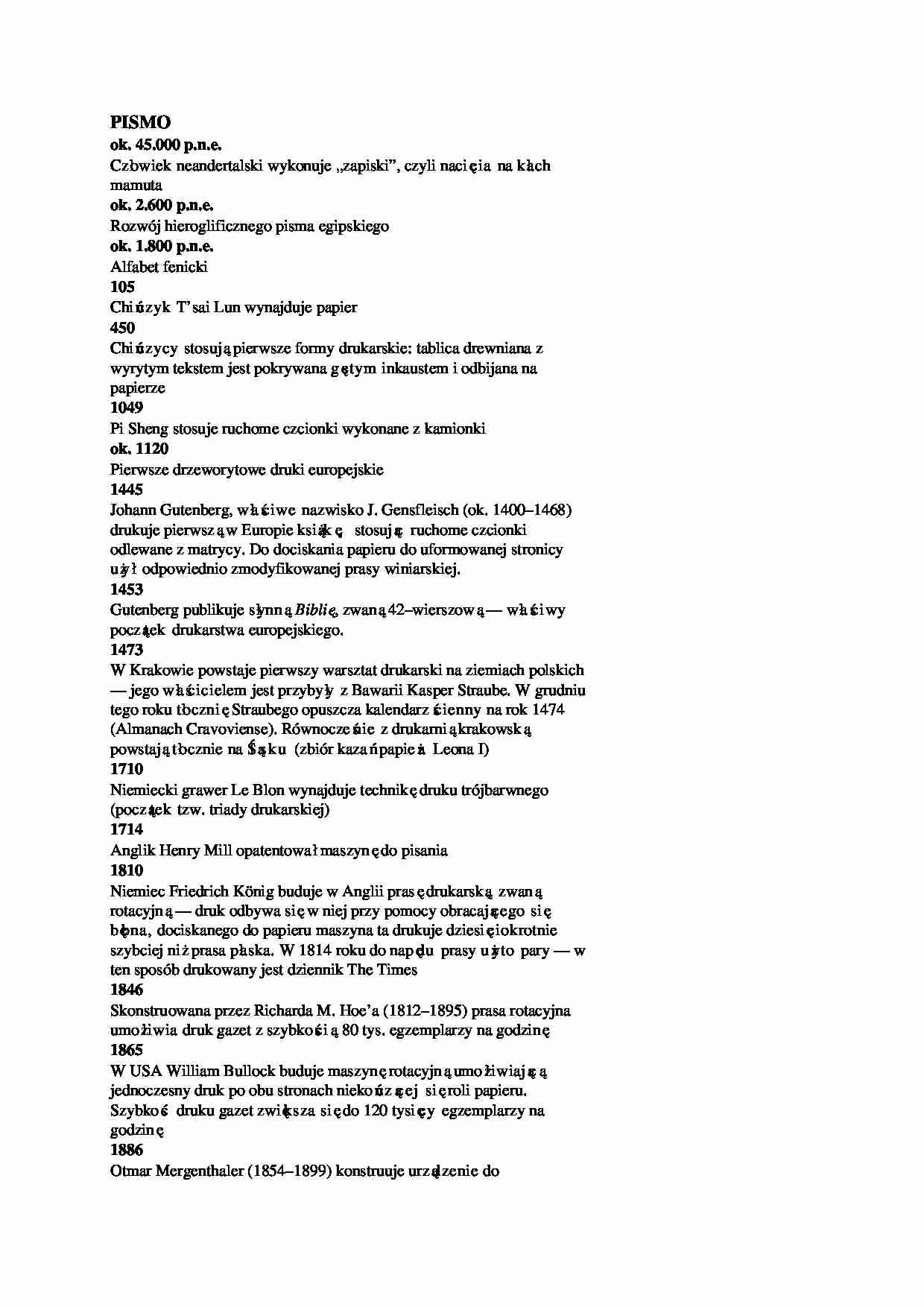 Pismo - historia i geneza - strona 1