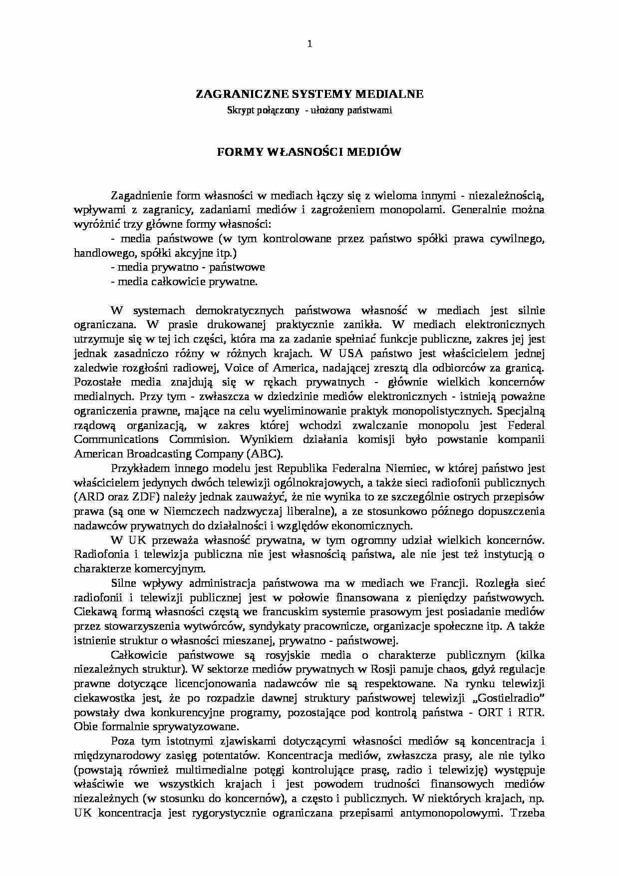 Systemy zagraniczne - podział na państwa - strona 1