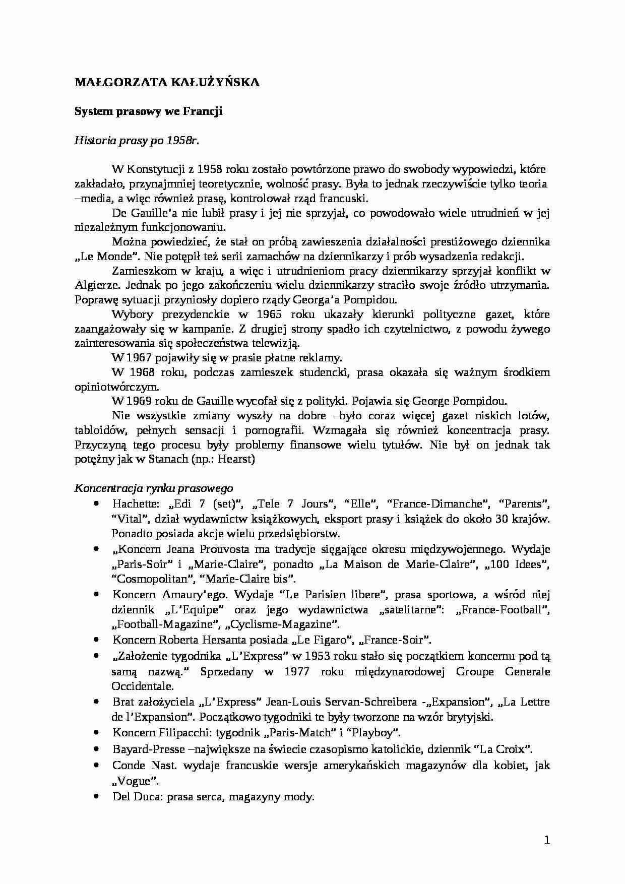 System prasowy Francji - strona 1