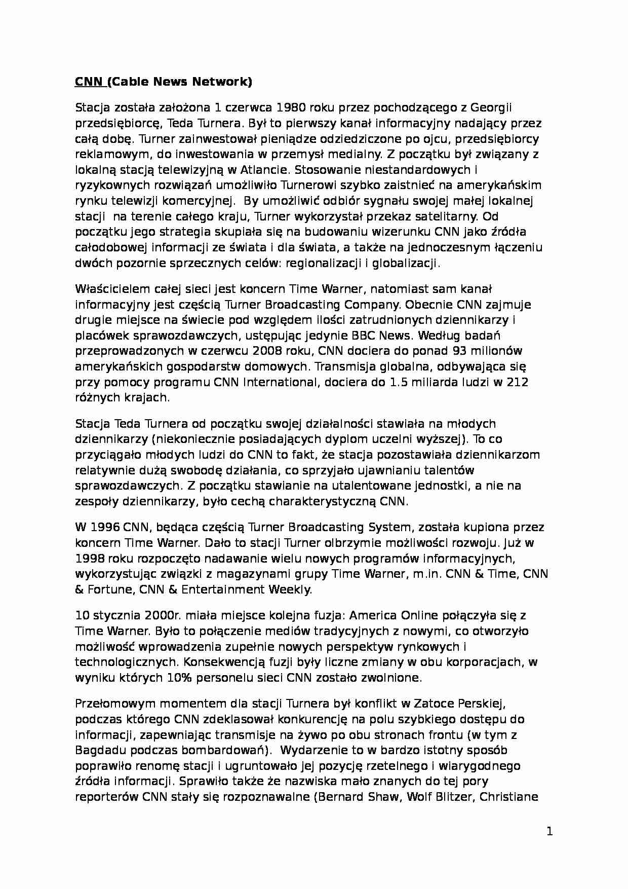 Telewizja amerykańska CNN - strona 1