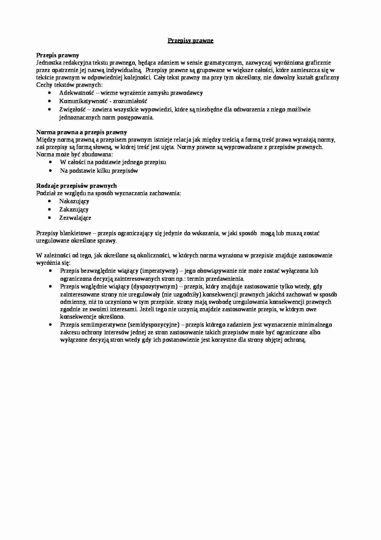 Przepisy prawne - strona 1