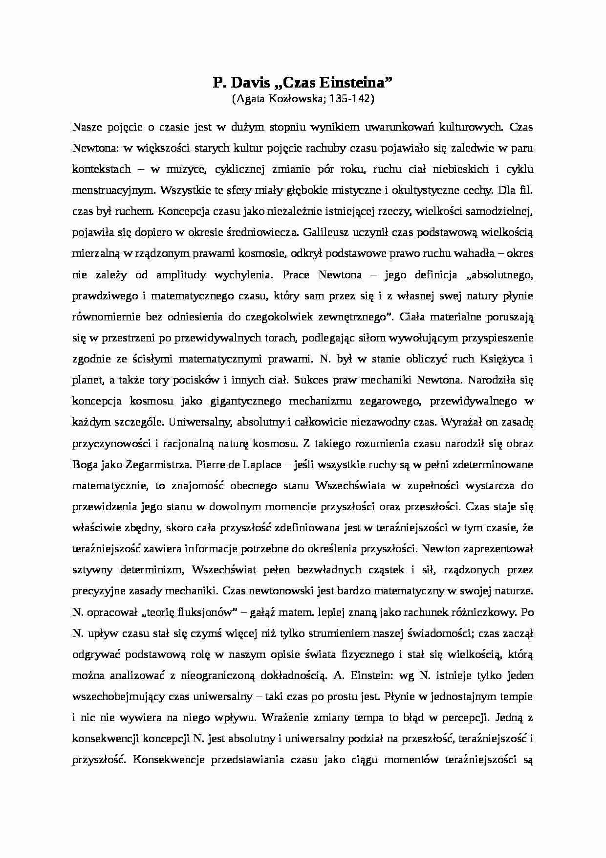 Czas Einsteina-opracowania, P. Davis  - strona 1