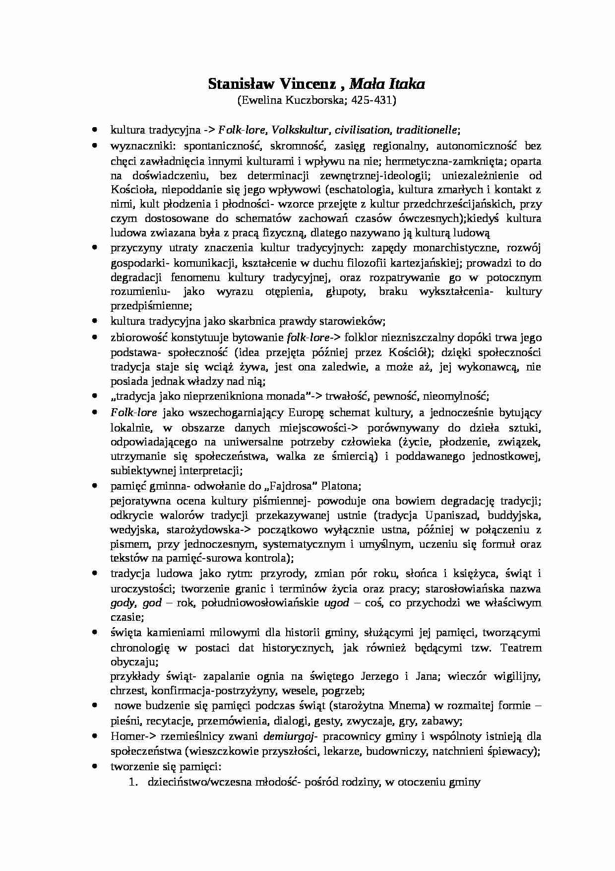  Mała Itaka-opracowania, Stanisław Vincenz  - strona 1