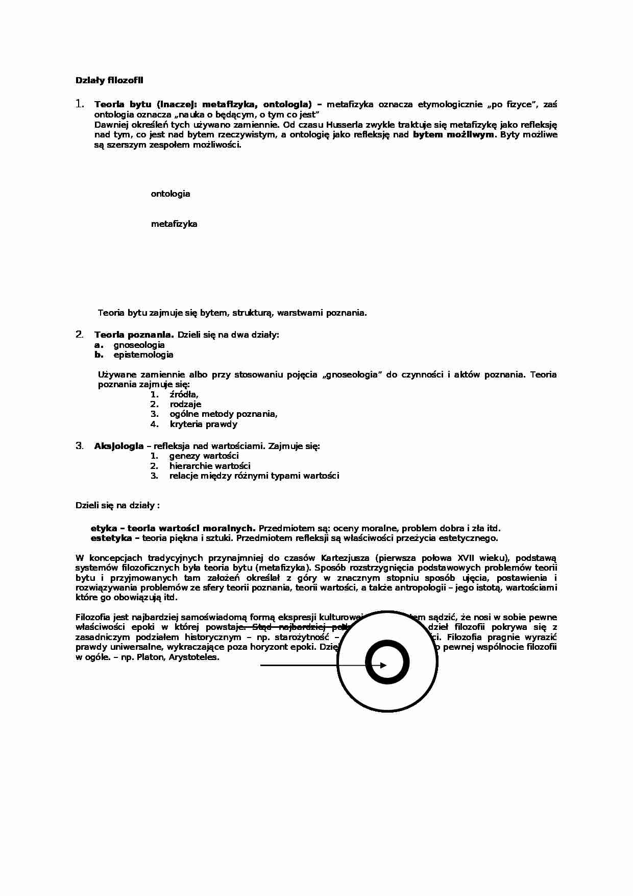 Działy filozofii - strona 1