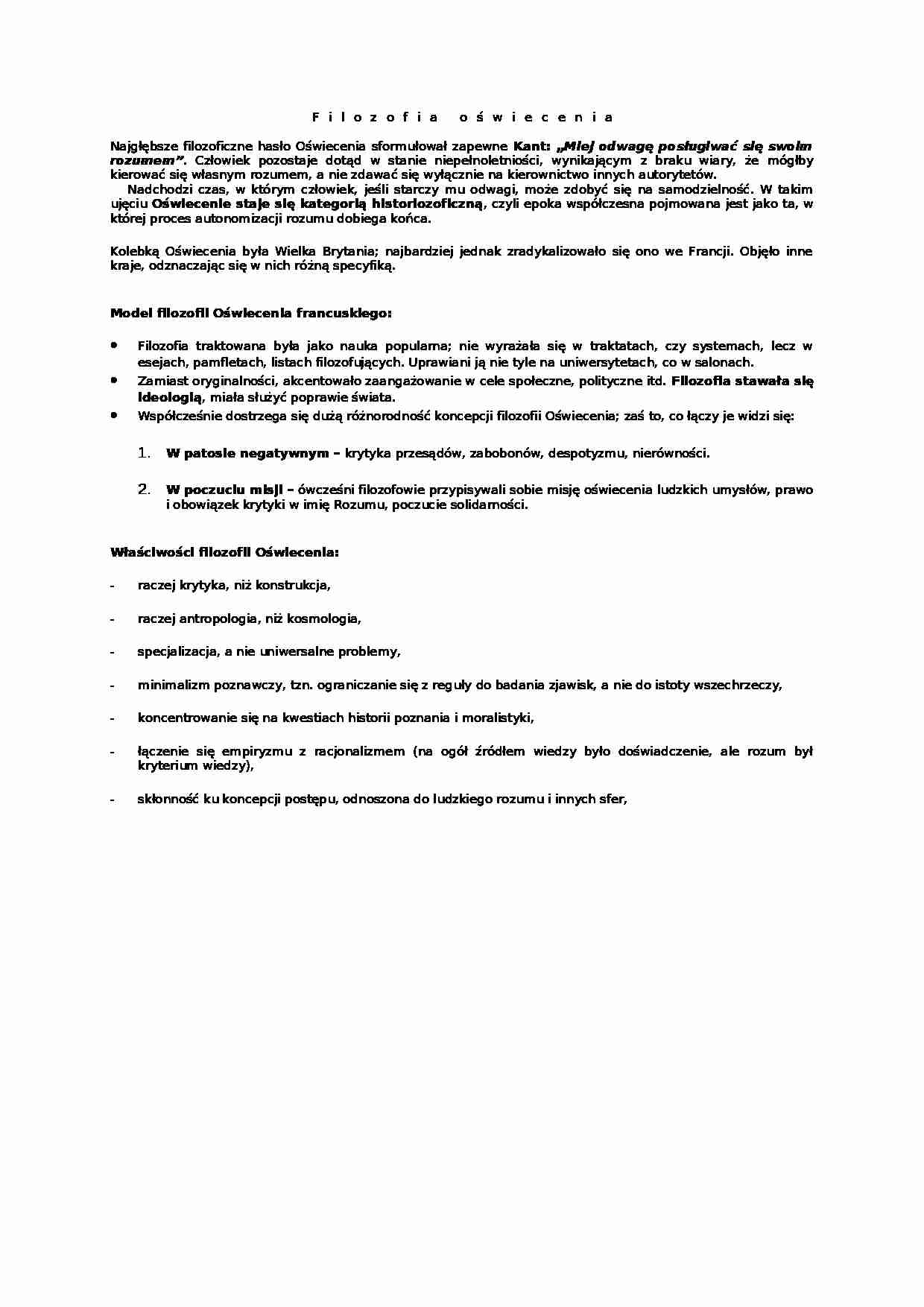 Filozofia oświecenia - strona 1