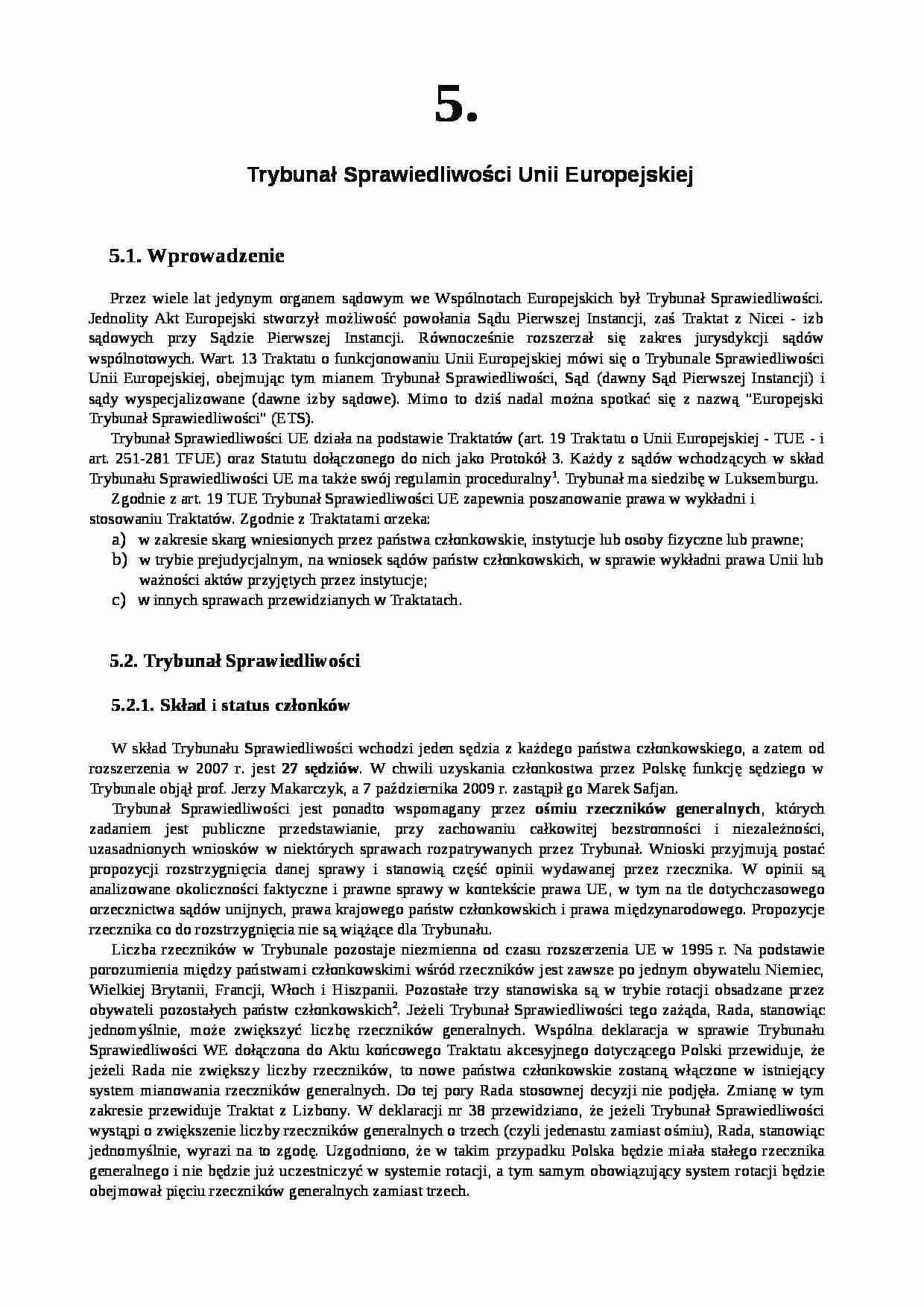 Trybunał Sprawiedliwości Unii Europejskiej - strona 1