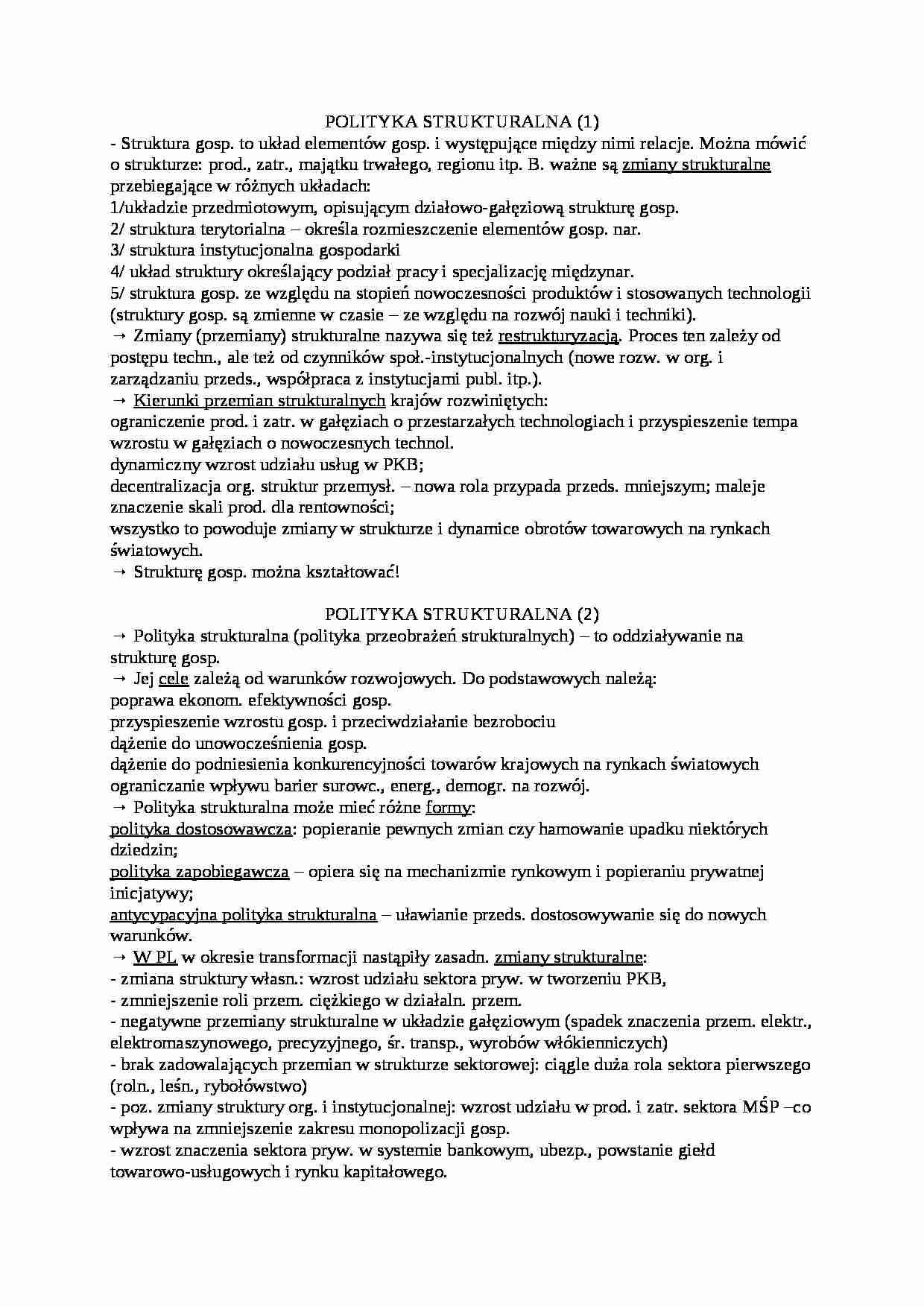 Polityka strukturalna - strona 1
