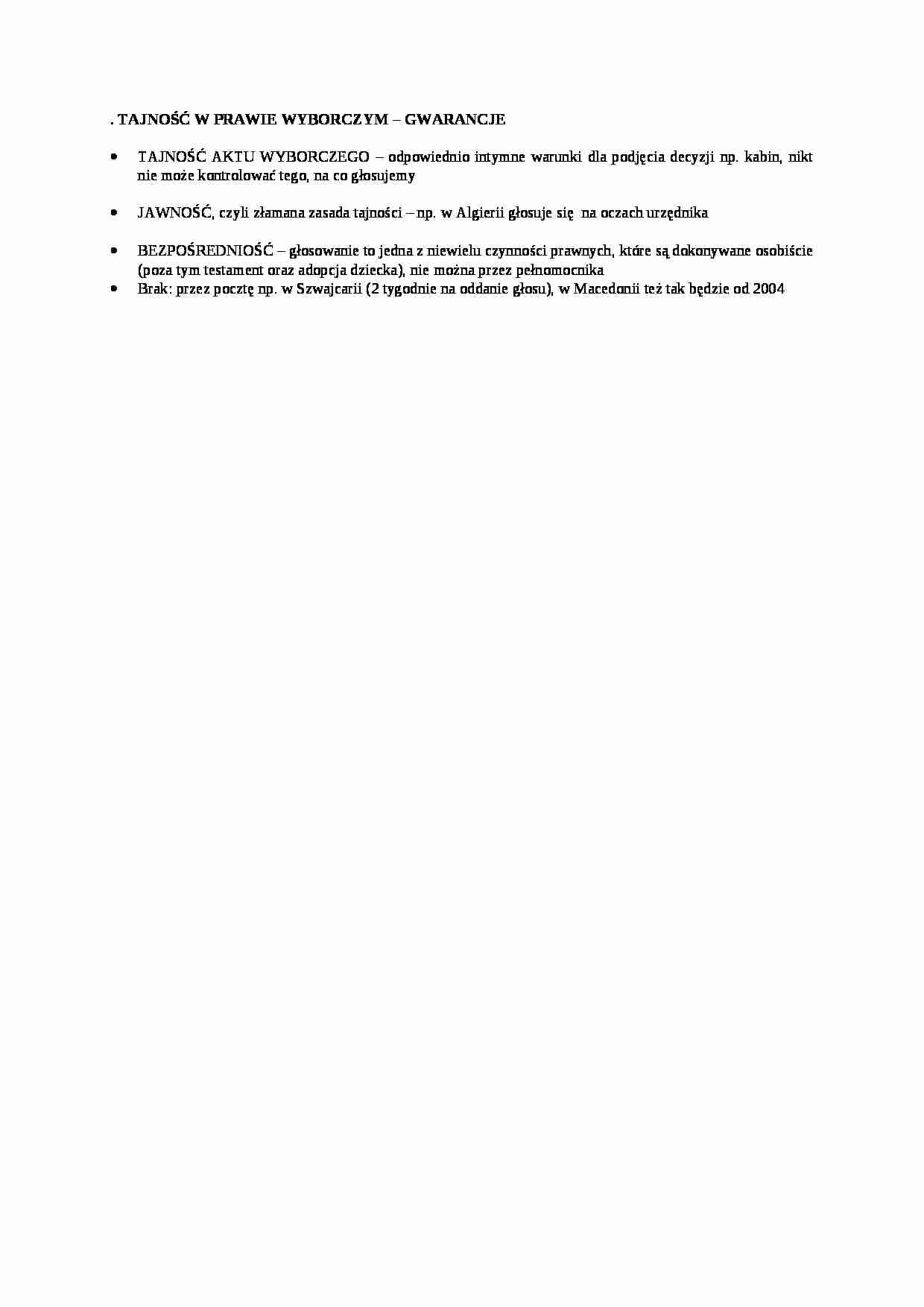 Tajność w prawie wyborczym - strona 1