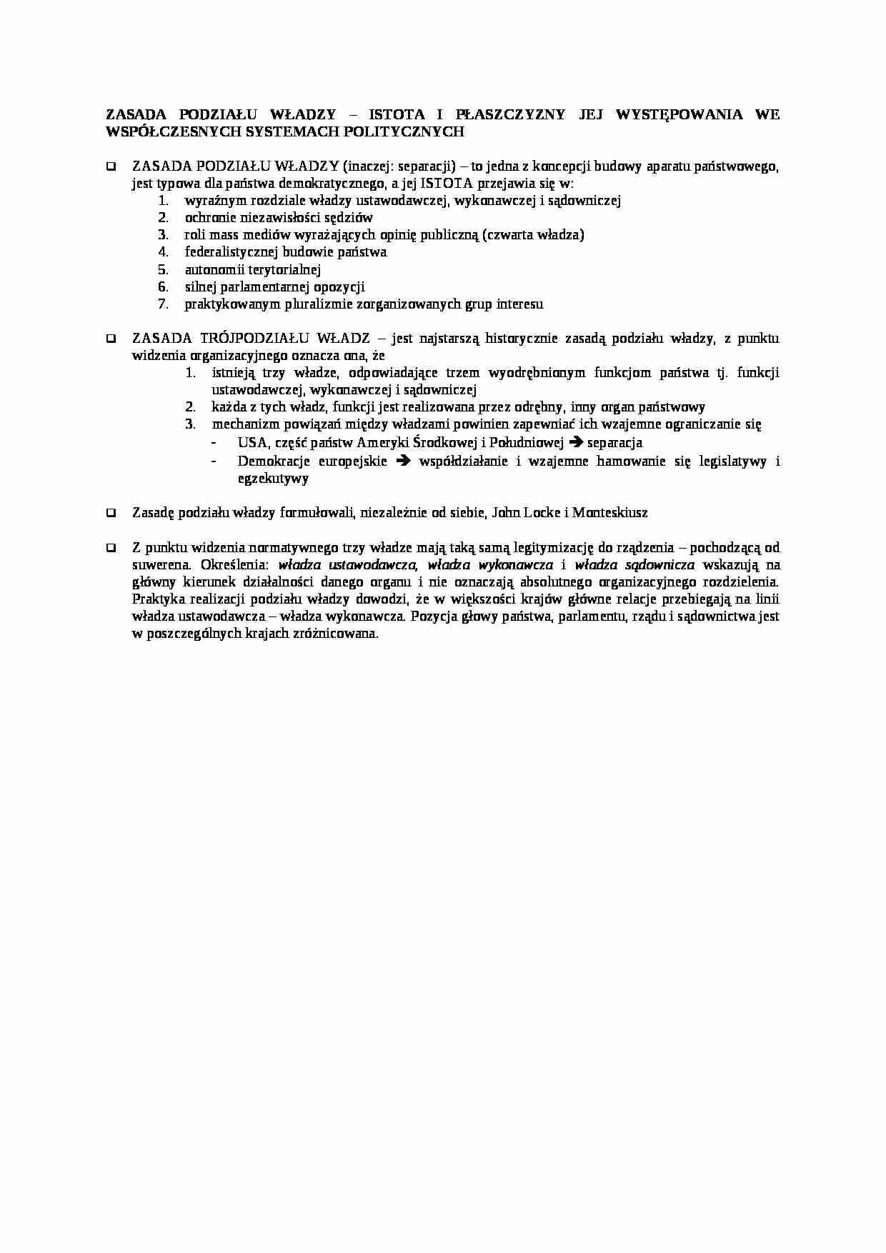 Zasada podziału władzy - strona 1