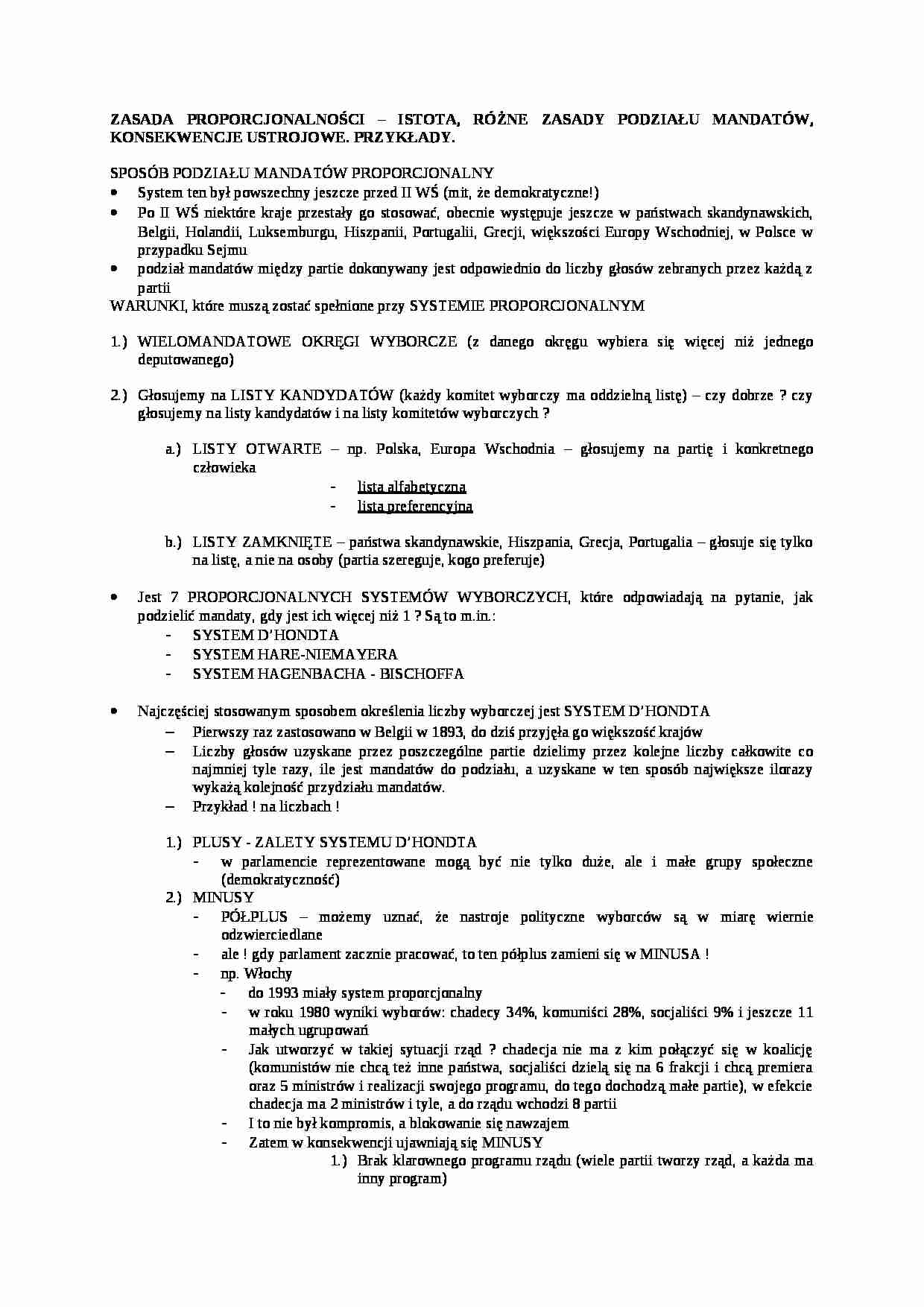 Zasada proporcjonalności - strona 1