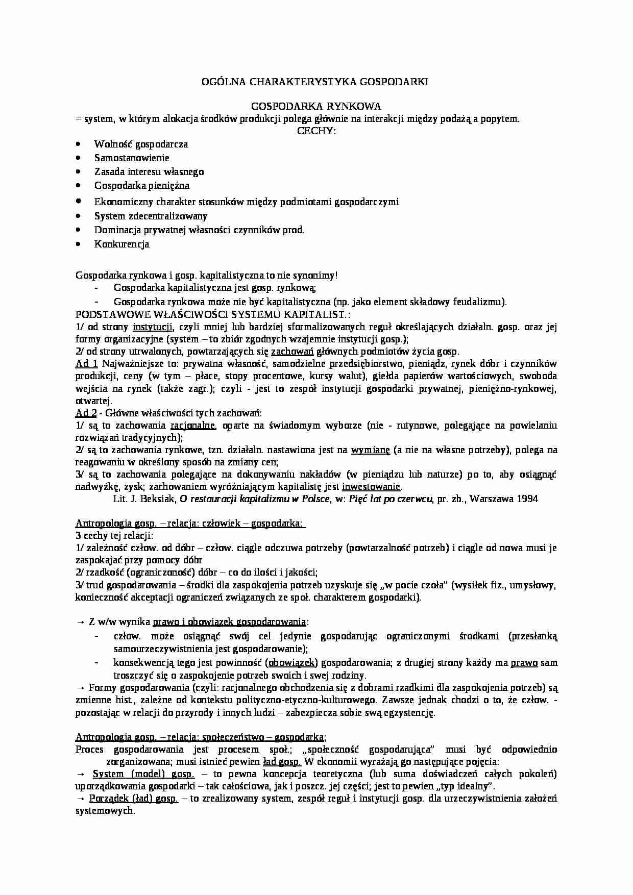 Gospodarka rynkowa - system kapitalistyczny - strona 1