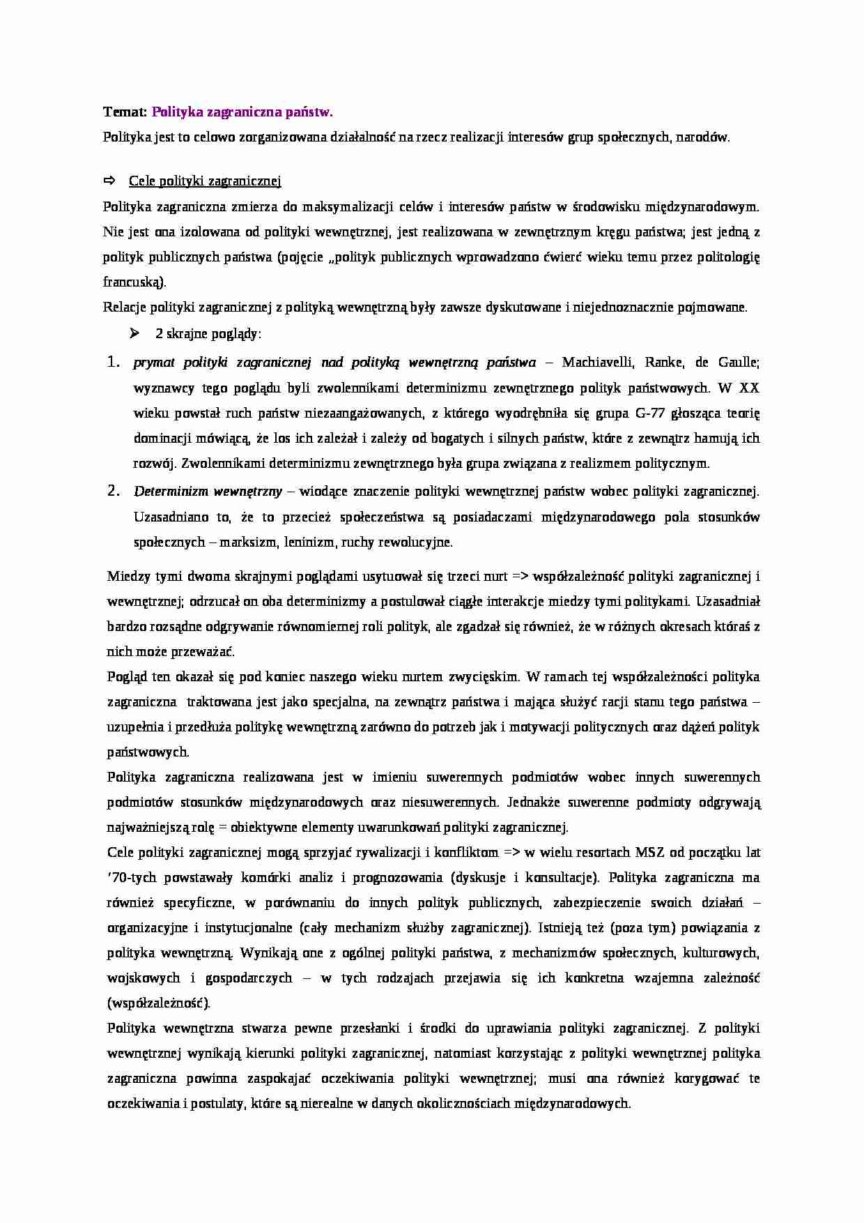 Polityka zagraniczna państw - strona 1