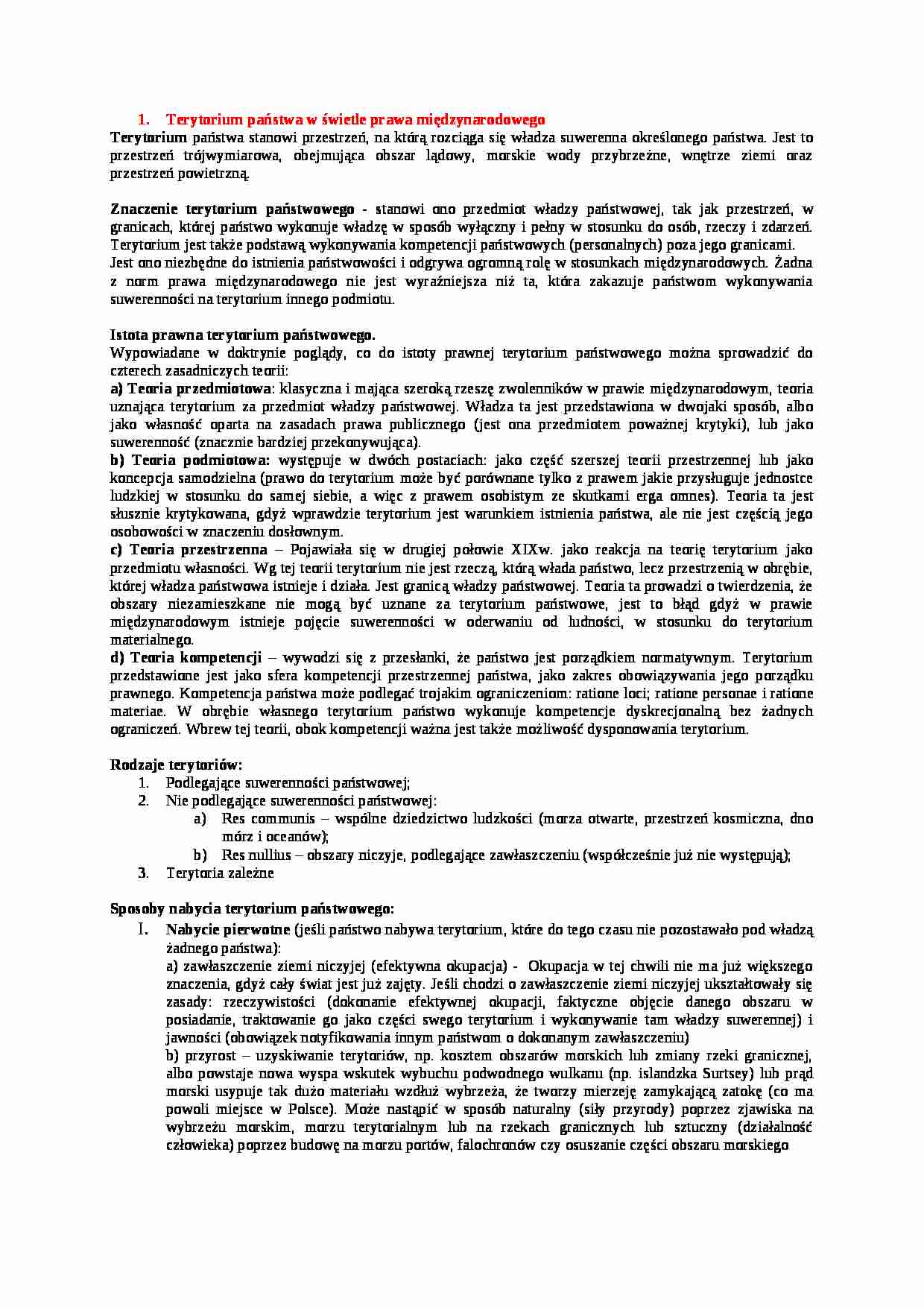  Terytorium państwa w świetle prawa międzynarodowego - strona 1