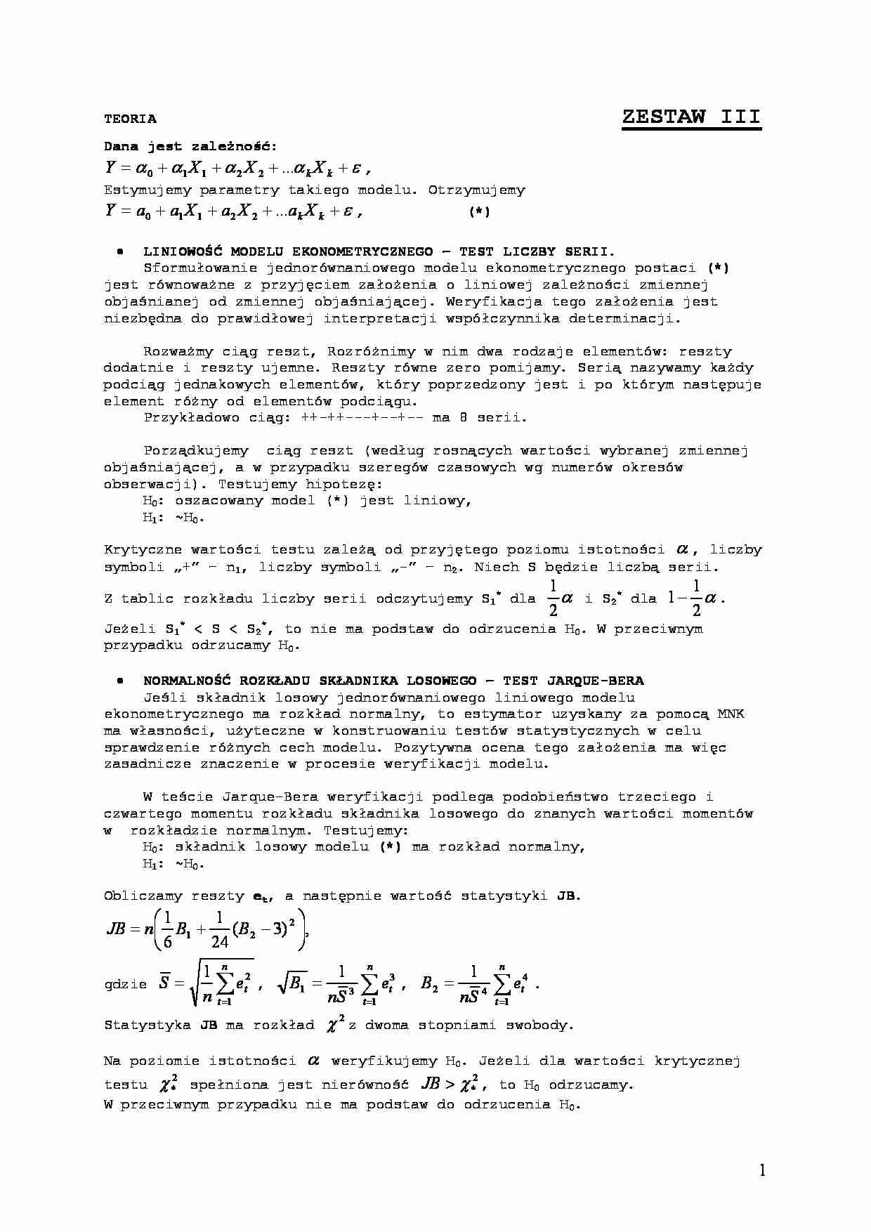 Ekonometria-zadania i teoria - strona 1
