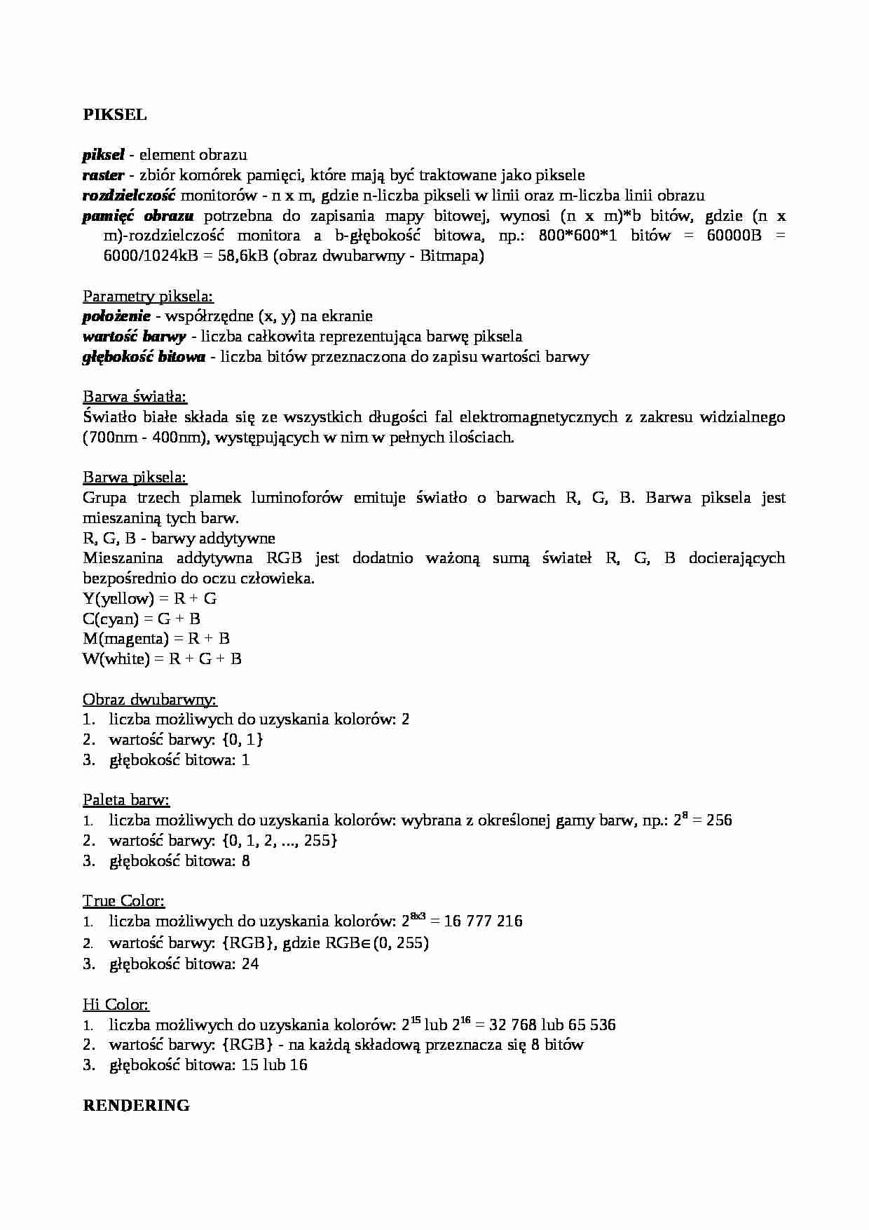 Grafika komputerowa - strona 1