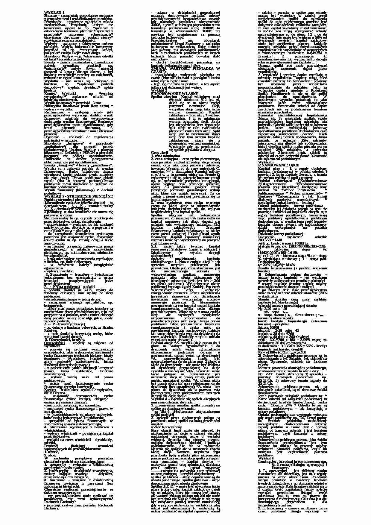 Finanse -całość pojęć - strona 1