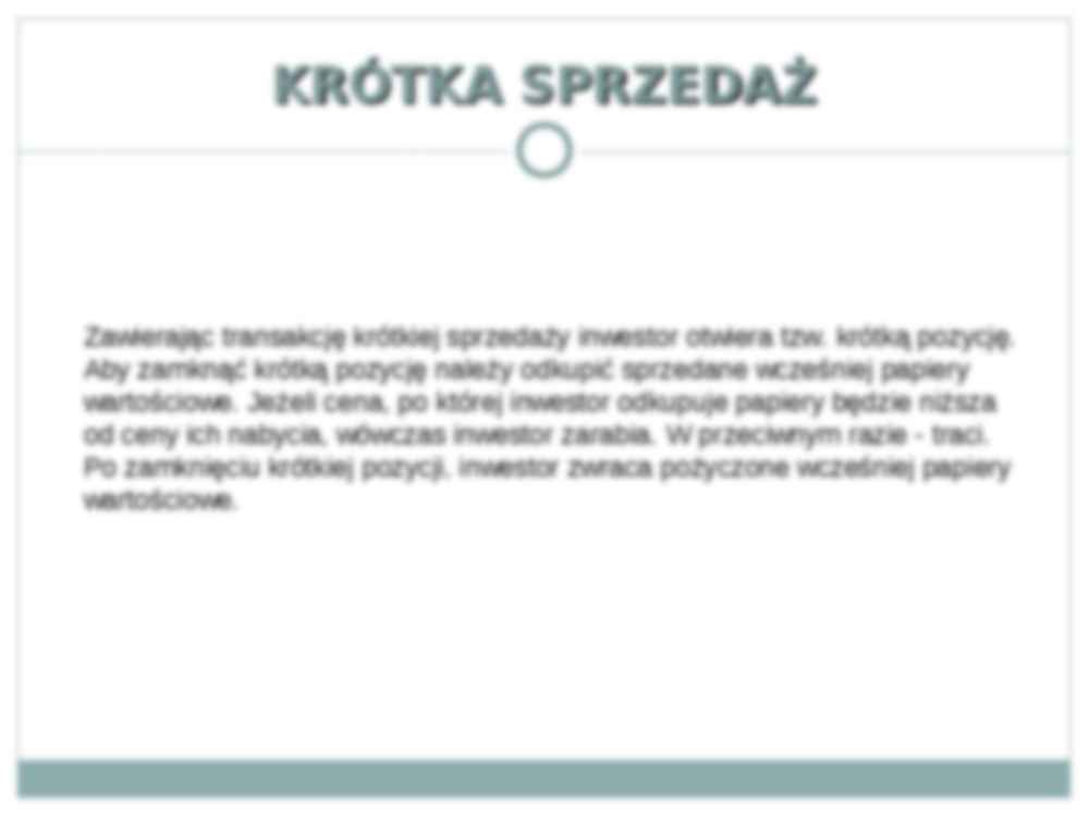 Krótka sprzedaż - ryzyka - strona 3
