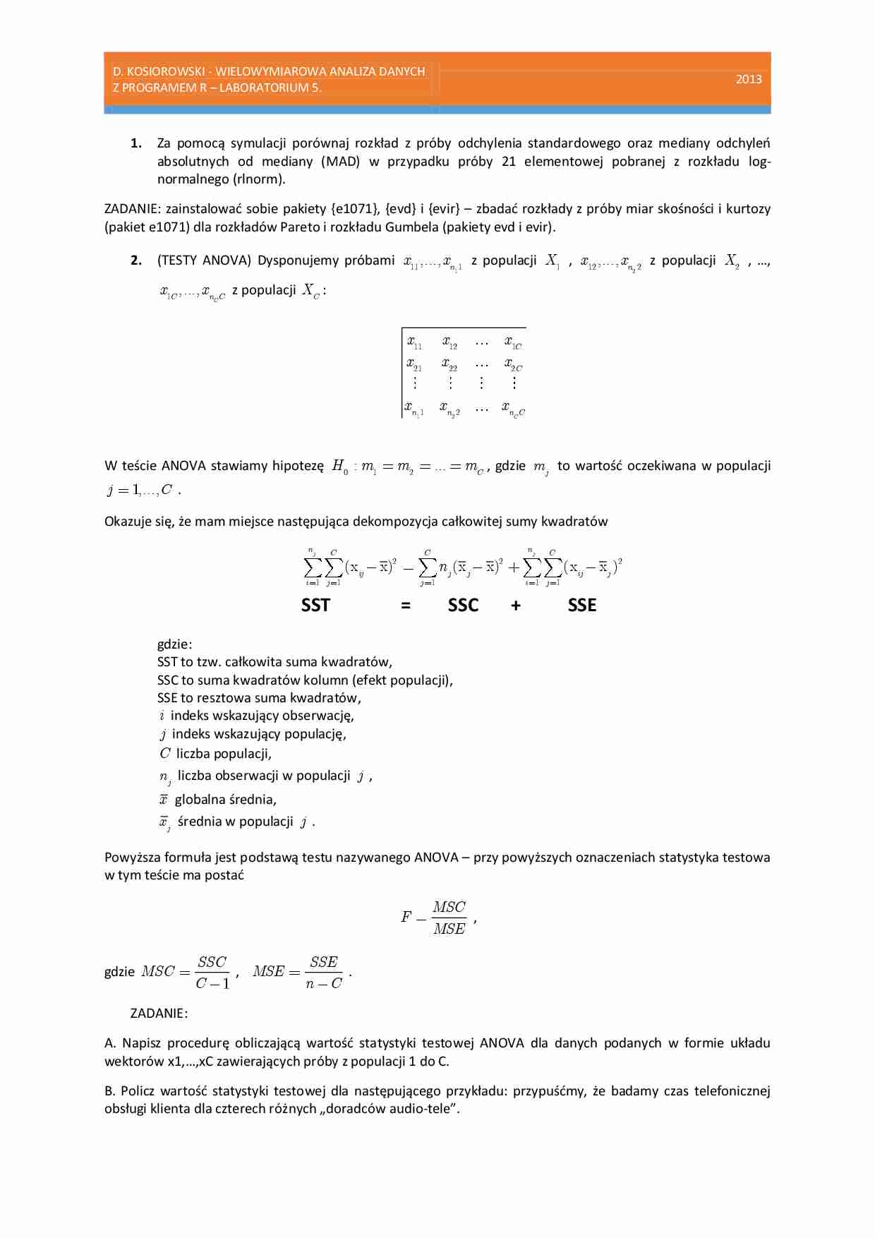 Wielowymiarowa analiza danych z programem R - strona 1