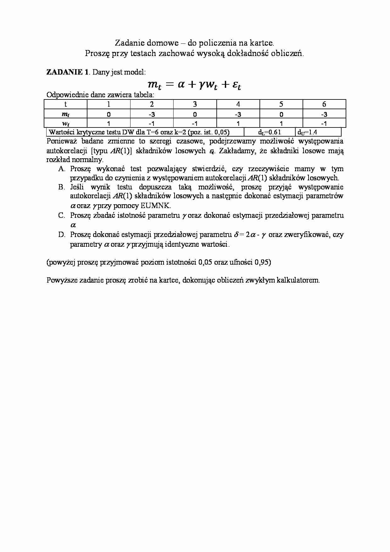 Ekonometria-zadanie domowe - strona 1
