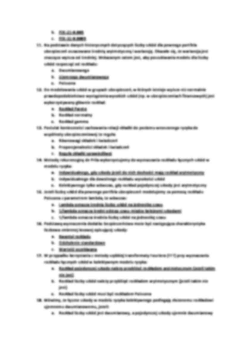 Metody Aktuarialne - Test wielokrotnego wyboru - strona 2