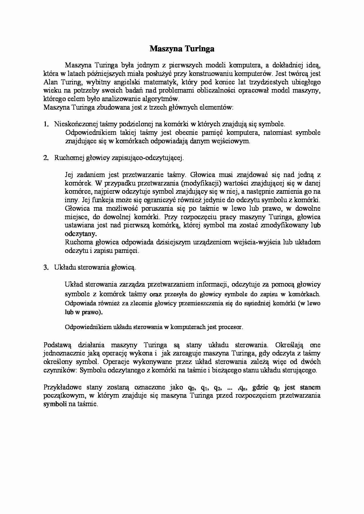 Maszyna Turinga - strona 1