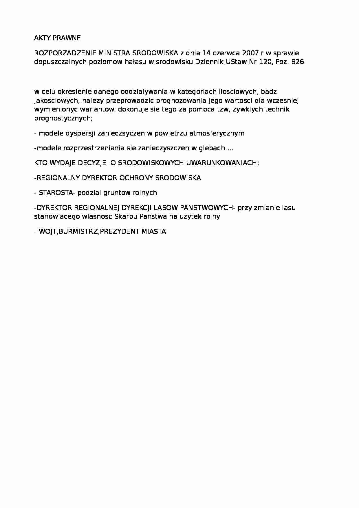 Akty prawne o środowiskowych uwarunkowaniach - strona 1