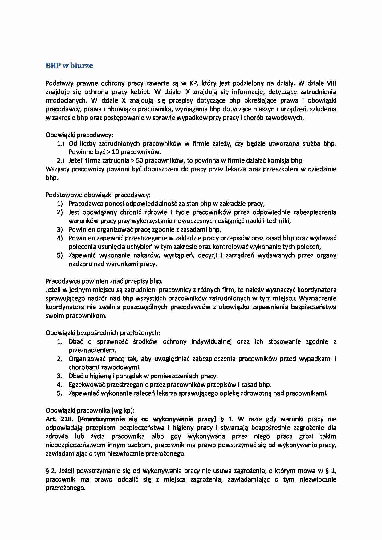 BHP w biurze - strona 1