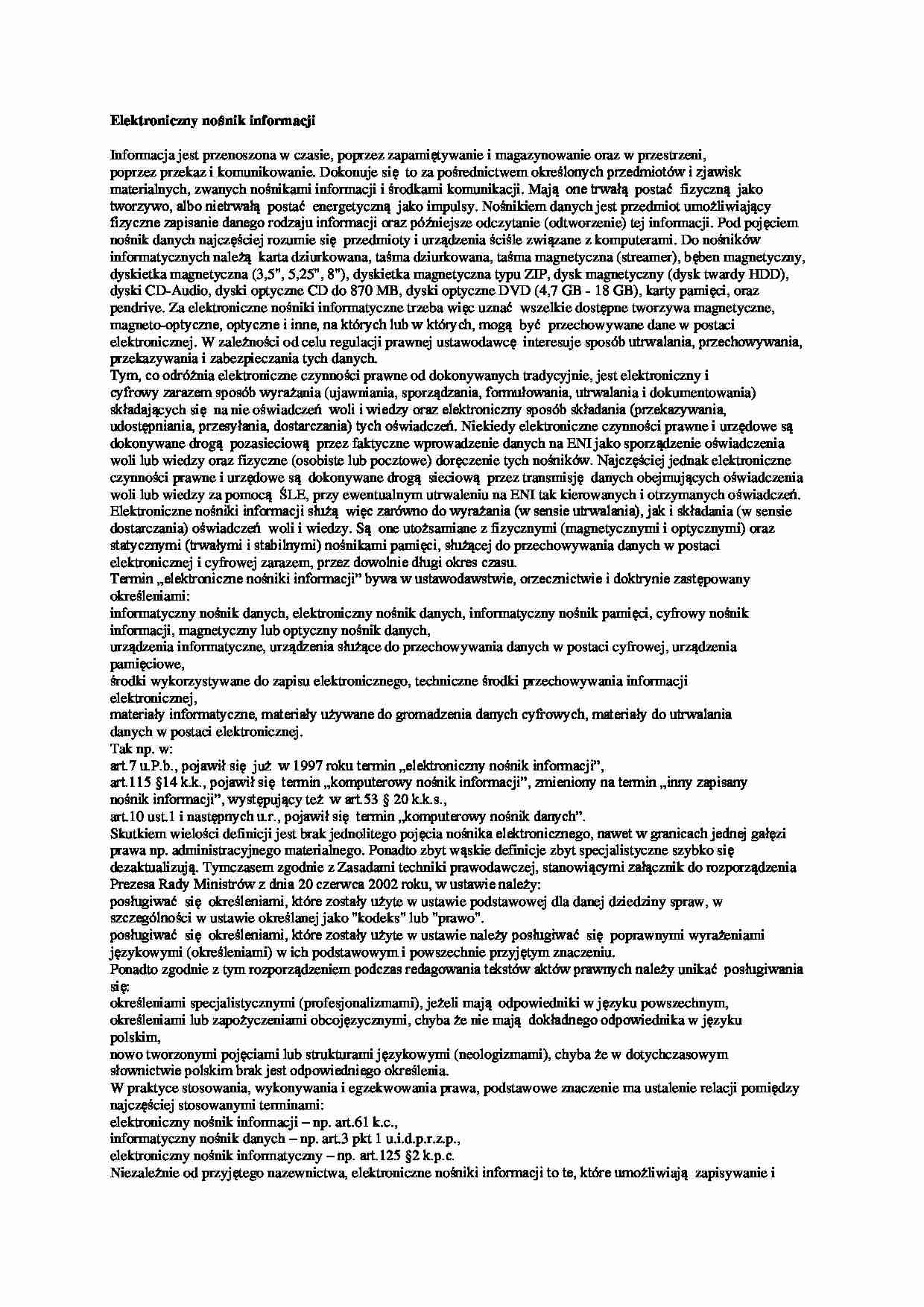 Elektroniczny nośnik informacji - strona 1