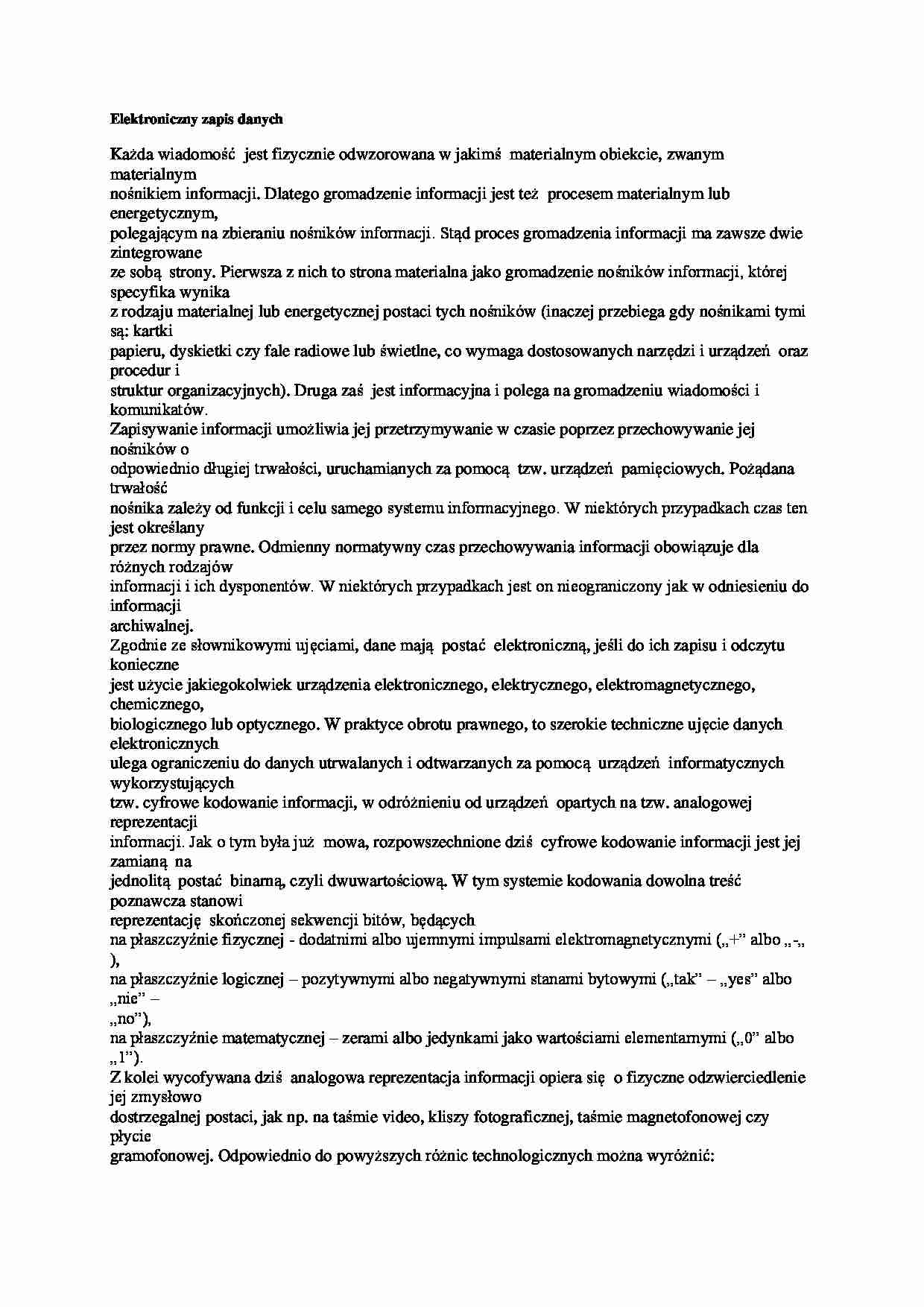Elektroniczny zapis danych - strona 1