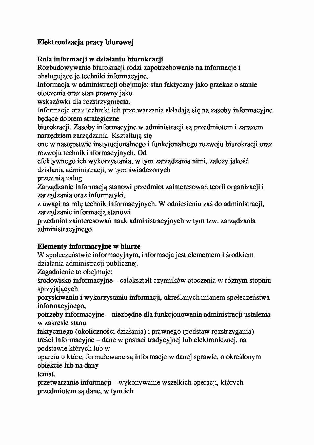 Elektronizacja pracy biurowej - strona 1