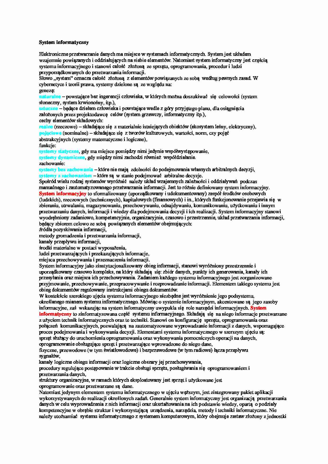 System informatyczny - strona 1