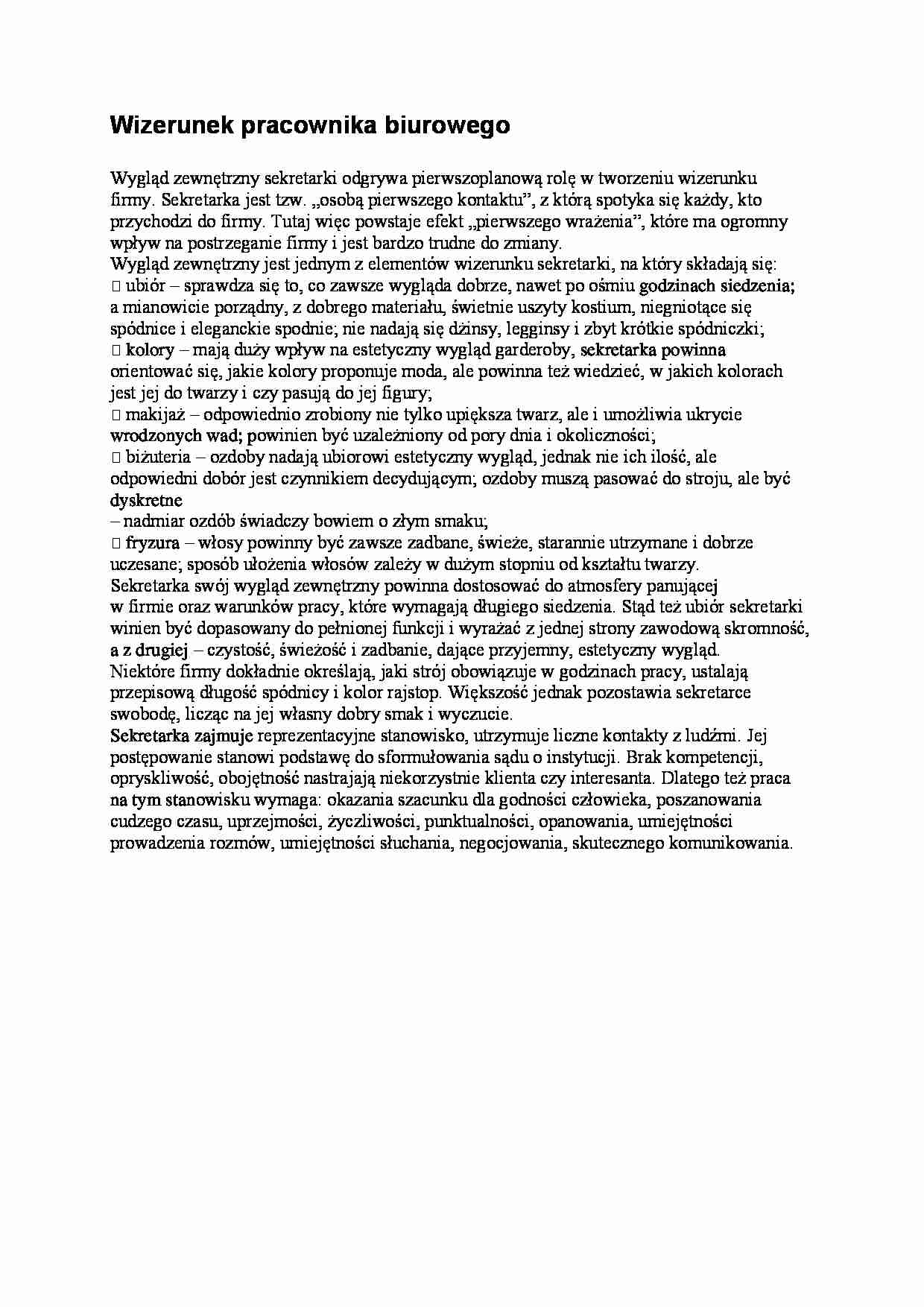 Wizerunek pracownika biurowego - strona 1