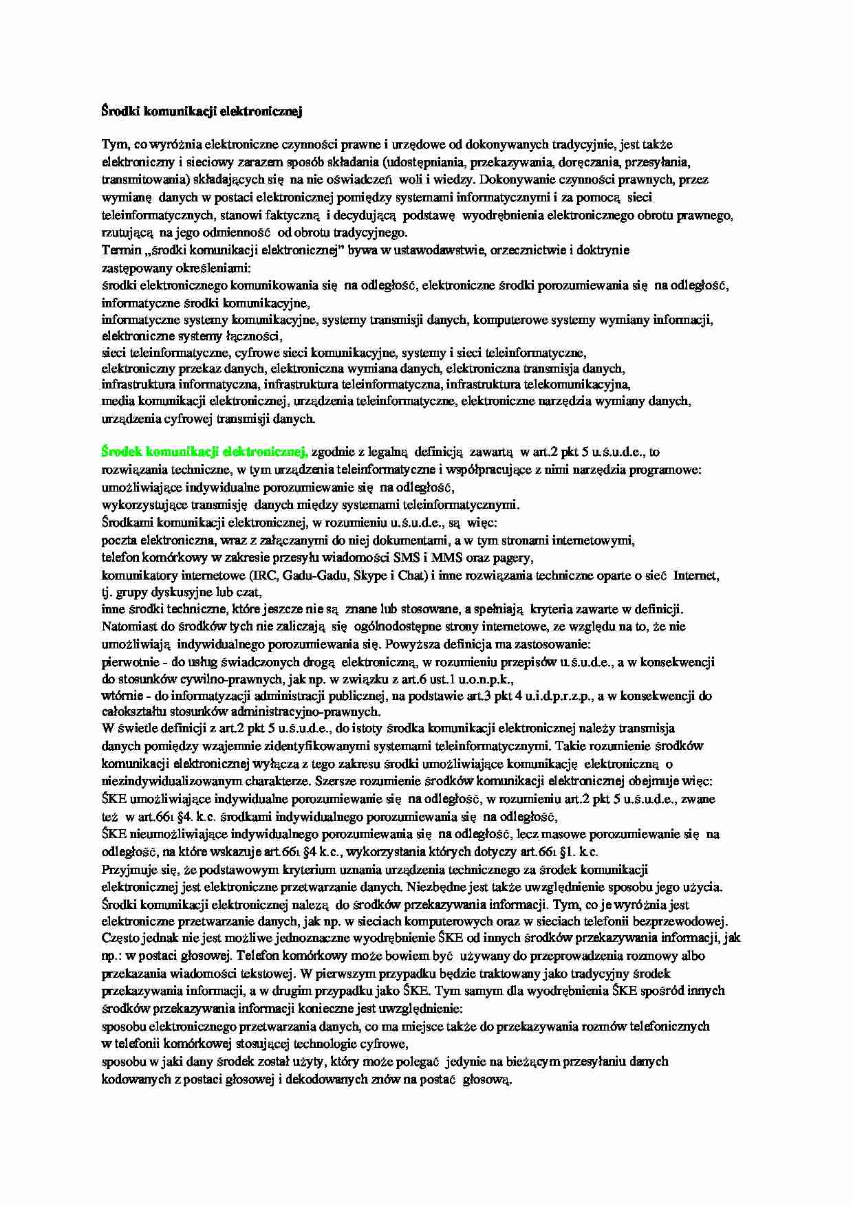 Środki komunikacji elektronicznej - strona 1