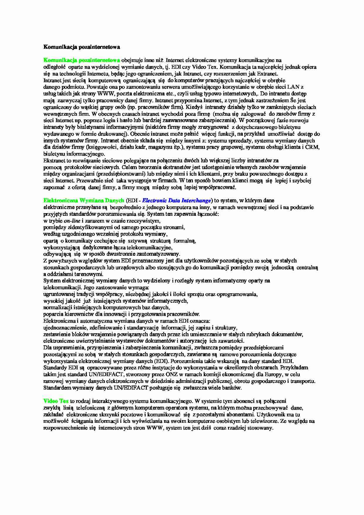 Komunikacja pozainternetowa - strona 1