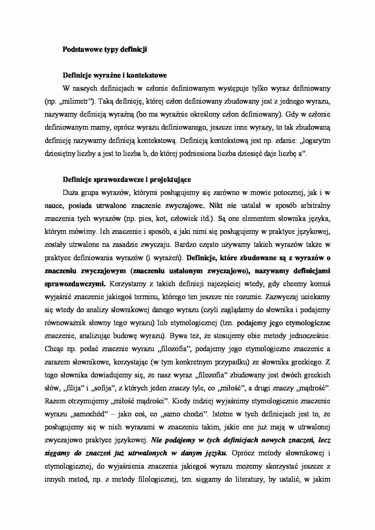 Podstawowe typy definicji - strona 1