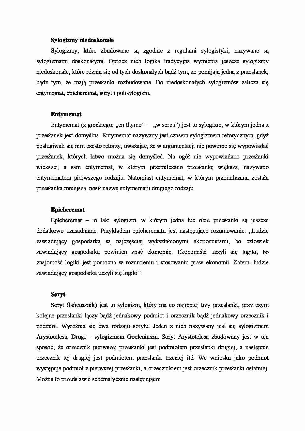 Sylogizmy niedoskonałe - strona 1